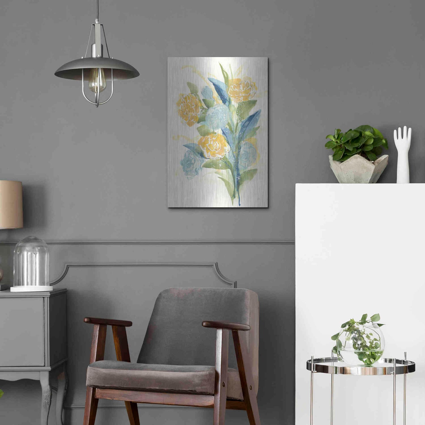 Luxe Metal Art 'Sunshine Bouquet I' by Chris Paschke, Metal Wall Art,16x24