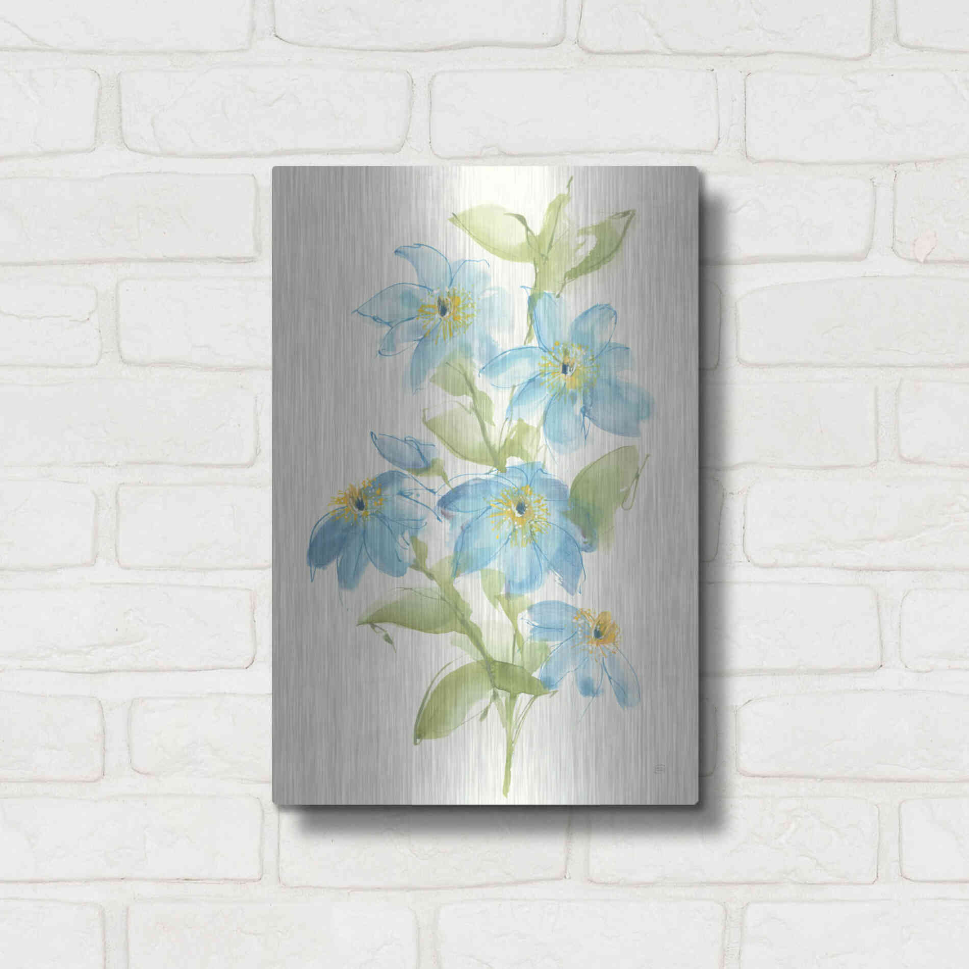 Luxe Metal Art 'Clematis Bouquet I' by Chris Paschke, Metal Wall Art,12x16