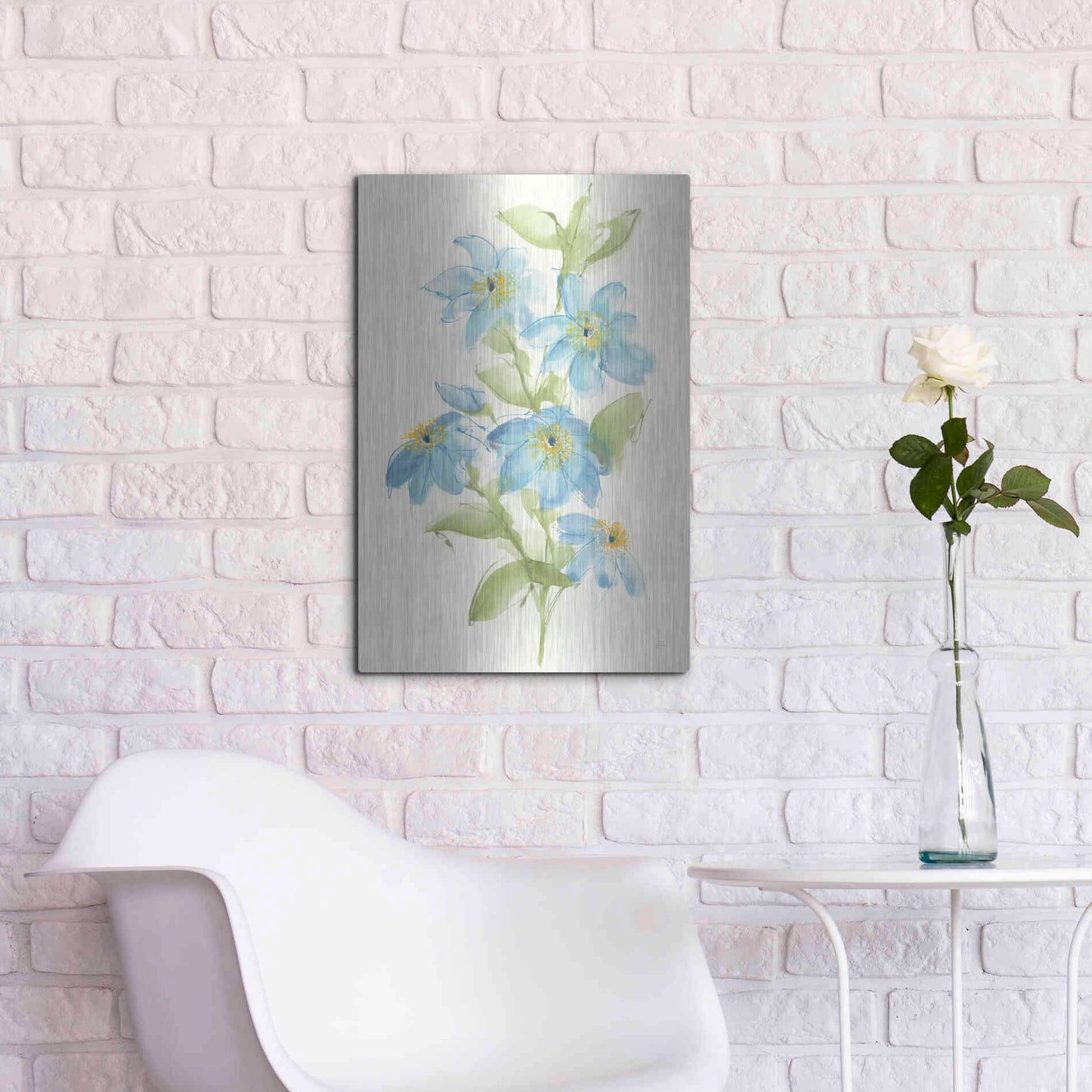 Luxe Metal Art 'Clematis Bouquet I' by Chris Paschke, Metal Wall Art,16x24