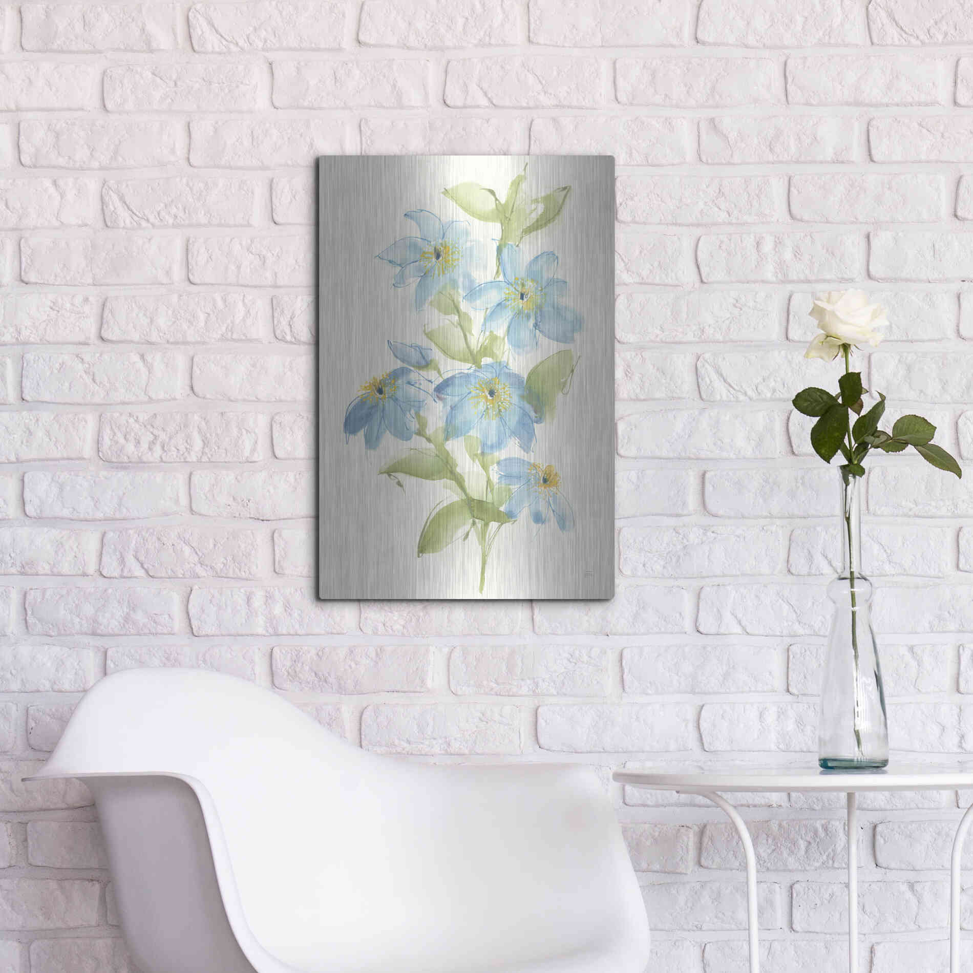 Luxe Metal Art 'Clematis Bouquet I' by Chris Paschke, Metal Wall Art,16x24