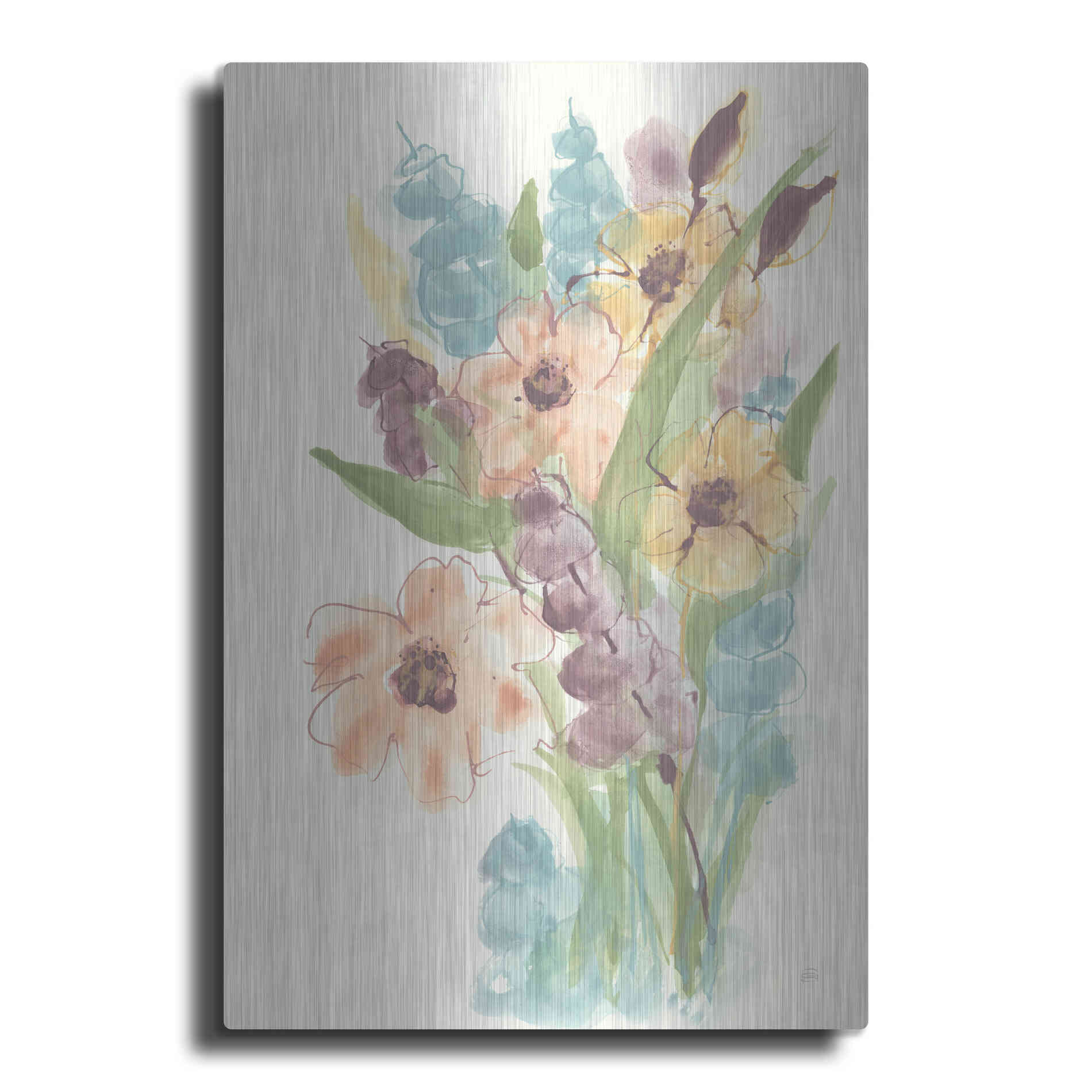 Luxe Metal Art 'Earthy Bouquet I' by Chris Paschke, Metal Wall Art