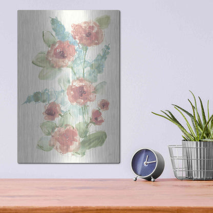 Luxe Metal Art 'Camellia Bouquet I' by Chris Paschke, Metal Wall Art,12x16