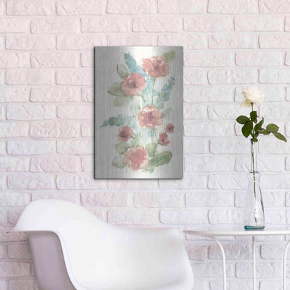 Luxe Metal Art 'Camellia Bouquet I' by Chris Paschke, Metal Wall Art,16x24