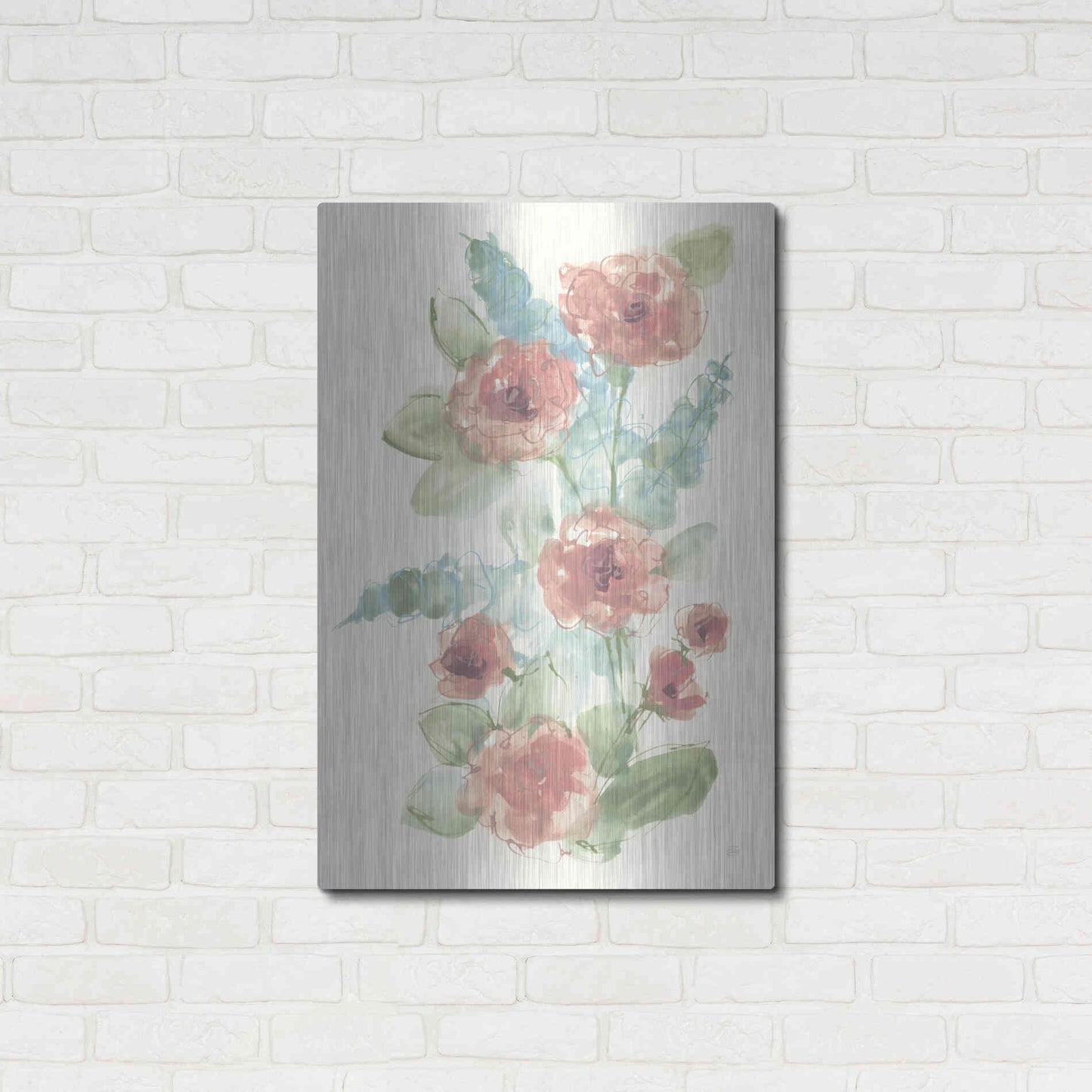 Luxe Metal Art 'Camellia Bouquet I' by Chris Paschke, Metal Wall Art,24x36