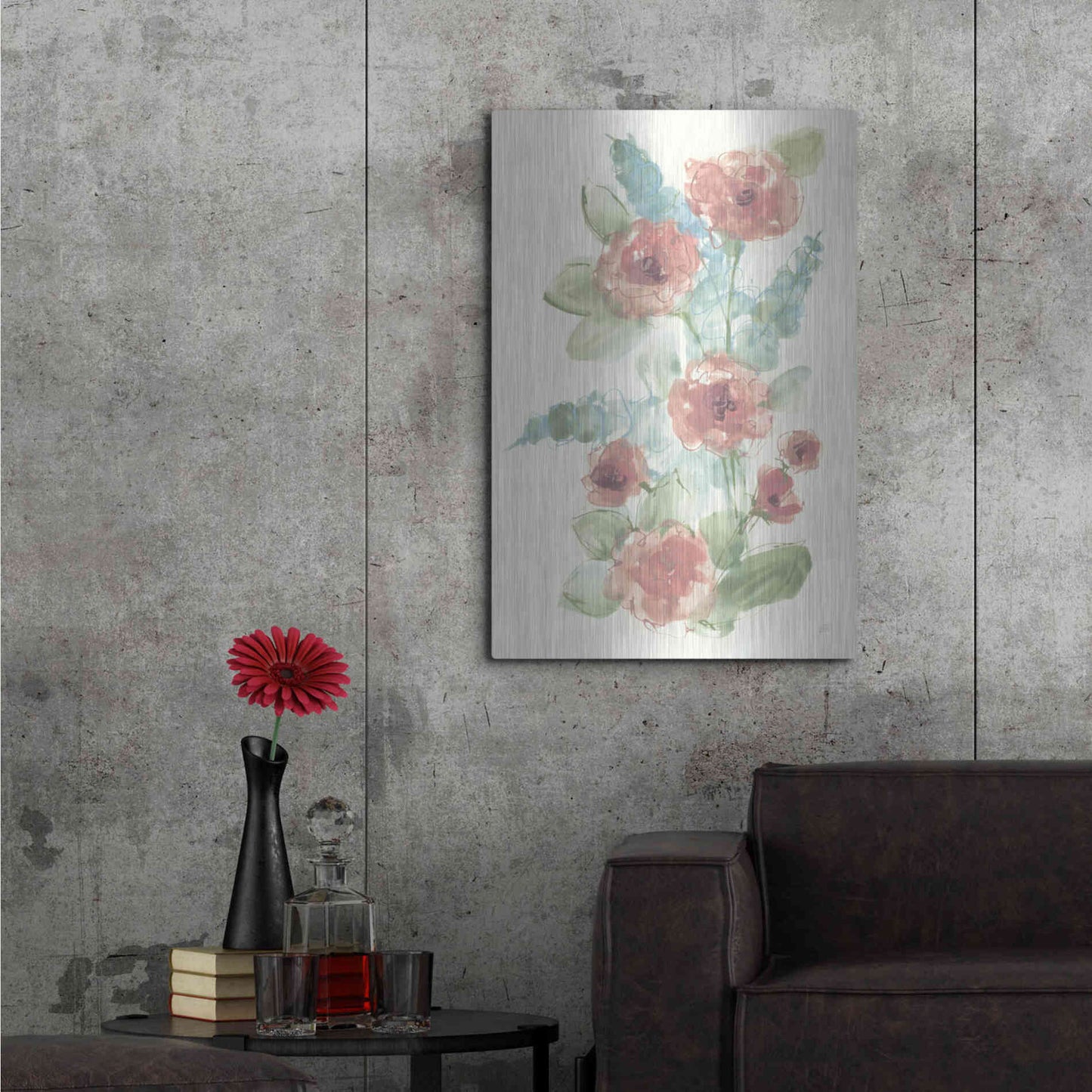 Luxe Metal Art 'Camellia Bouquet I' by Chris Paschke, Metal Wall Art,24x36