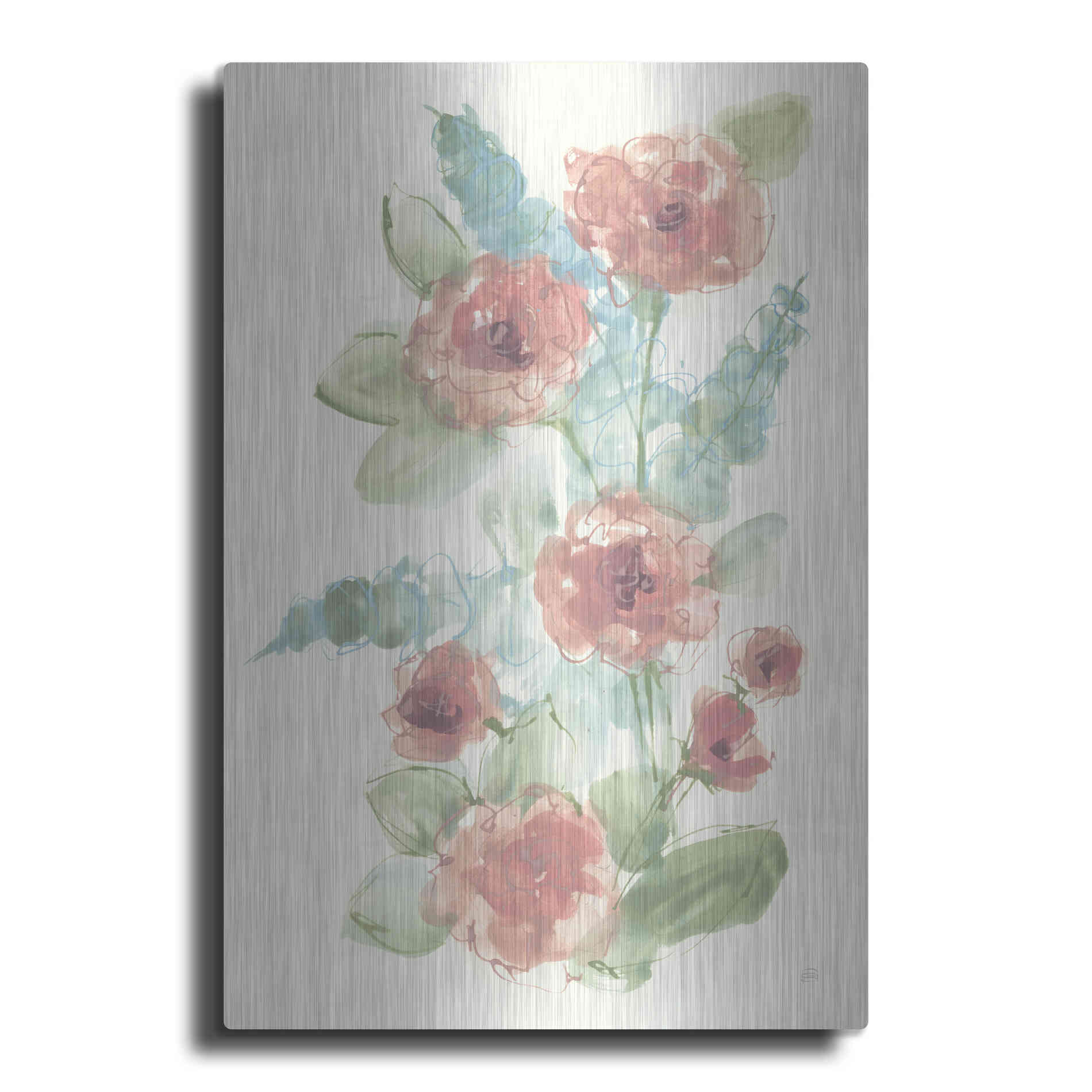 Luxe Metal Art 'Camellia Bouquet I' by Chris Paschke, Metal Wall Art