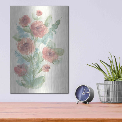 Luxe Metal Art 'Camellia Bouquet II' by Chris Paschke, Metal Wall Art,12x16