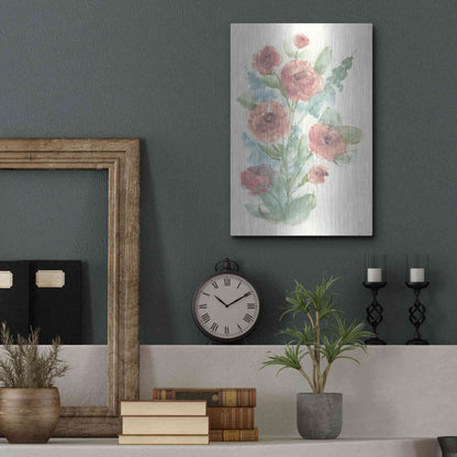 Luxe Metal Art 'Camellia Bouquet II' by Chris Paschke, Metal Wall Art,12x16