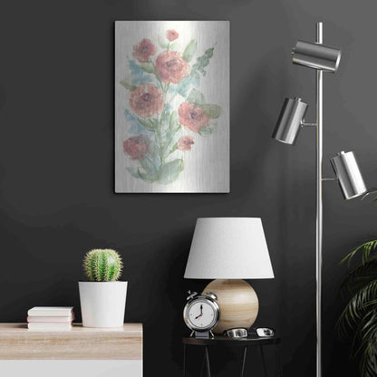 Luxe Metal Art 'Camellia Bouquet II' by Chris Paschke, Metal Wall Art,16x24