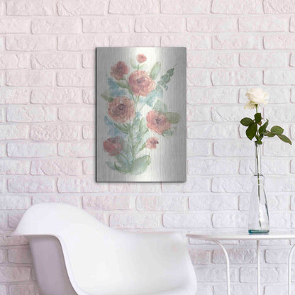 Luxe Metal Art 'Camellia Bouquet II' by Chris Paschke, Metal Wall Art,16x24