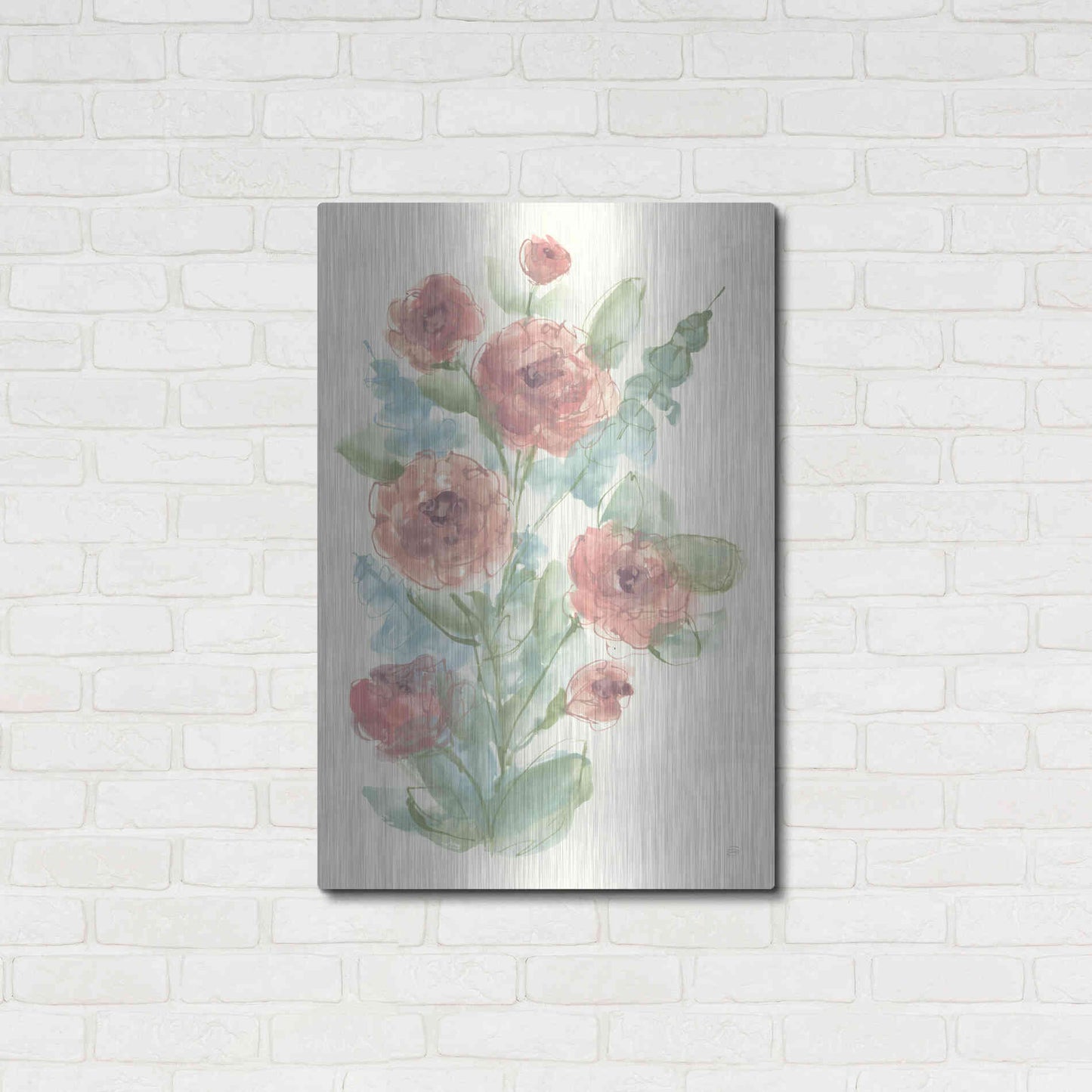 Luxe Metal Art 'Camellia Bouquet II' by Chris Paschke, Metal Wall Art,24x36