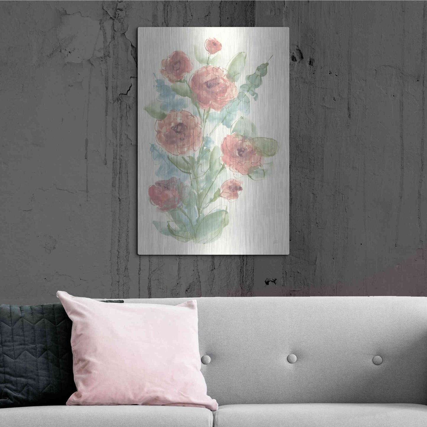 Luxe Metal Art 'Camellia Bouquet II' by Chris Paschke, Metal Wall Art,24x36