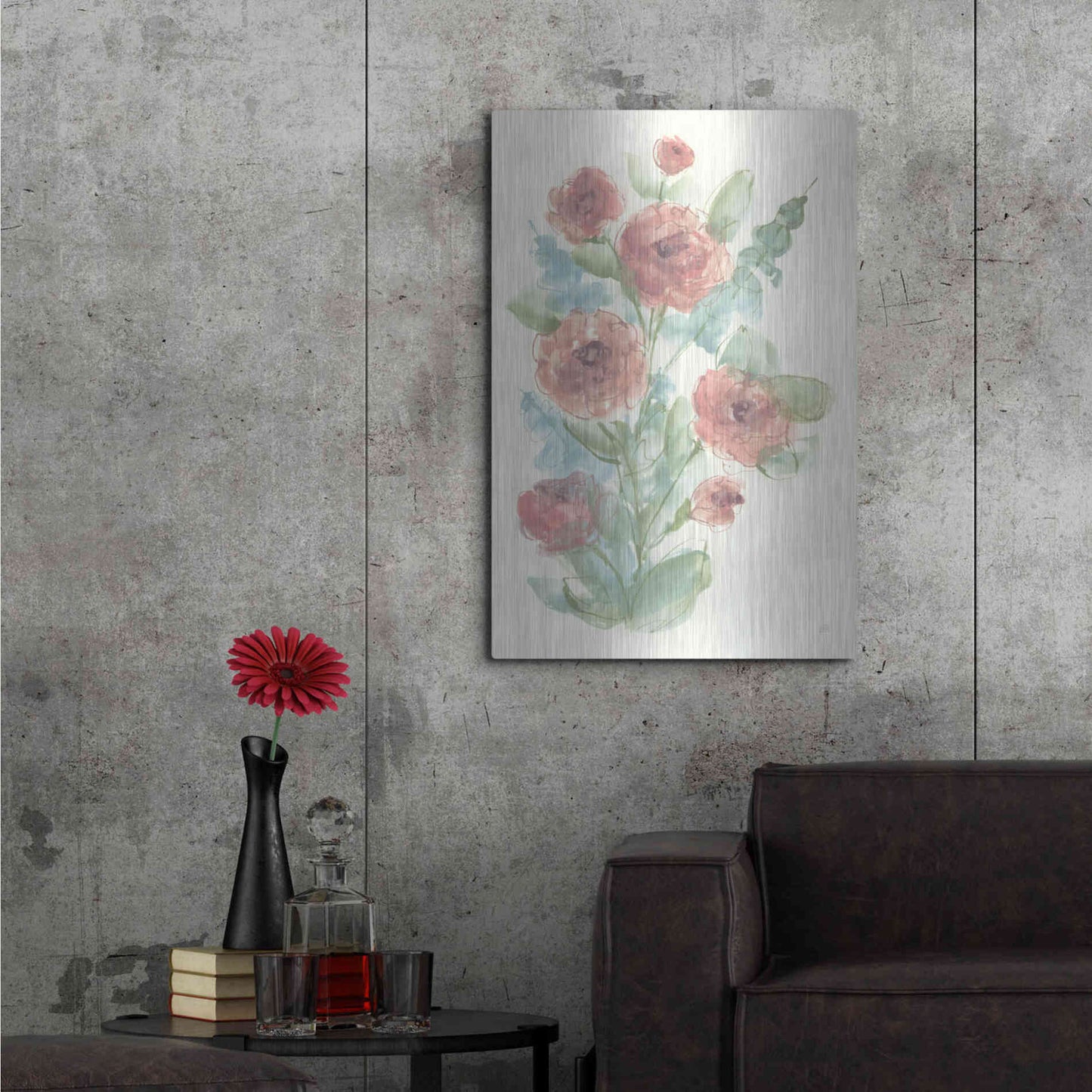 Luxe Metal Art 'Camellia Bouquet II' by Chris Paschke, Metal Wall Art,24x36