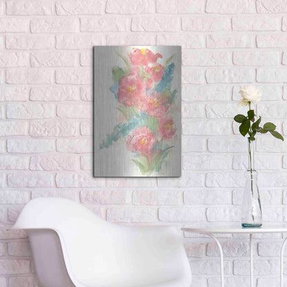 Luxe Metal Art 'Peony Bouquet I' by Chris Paschke, Metal Wall Art,16x24