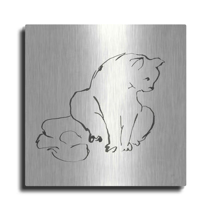 Luxe Metal Art 'Line Kitten II' by Chris Paschke, Metal Wall Art