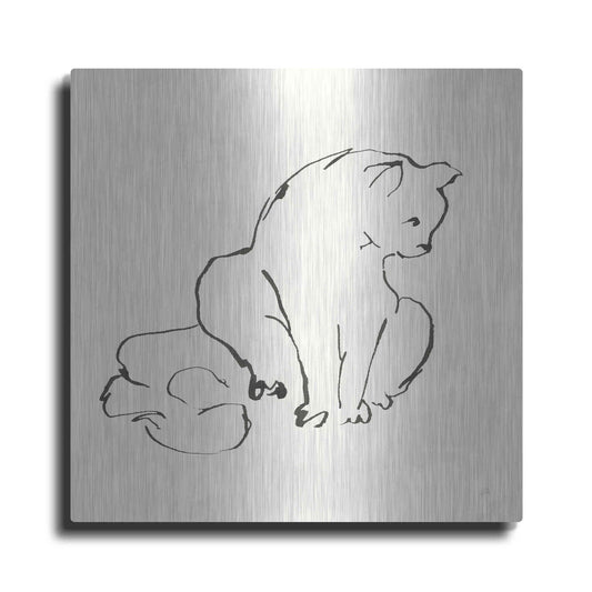 Luxe Metal Art 'Line Kitten II' by Chris Paschke, Metal Wall Art
