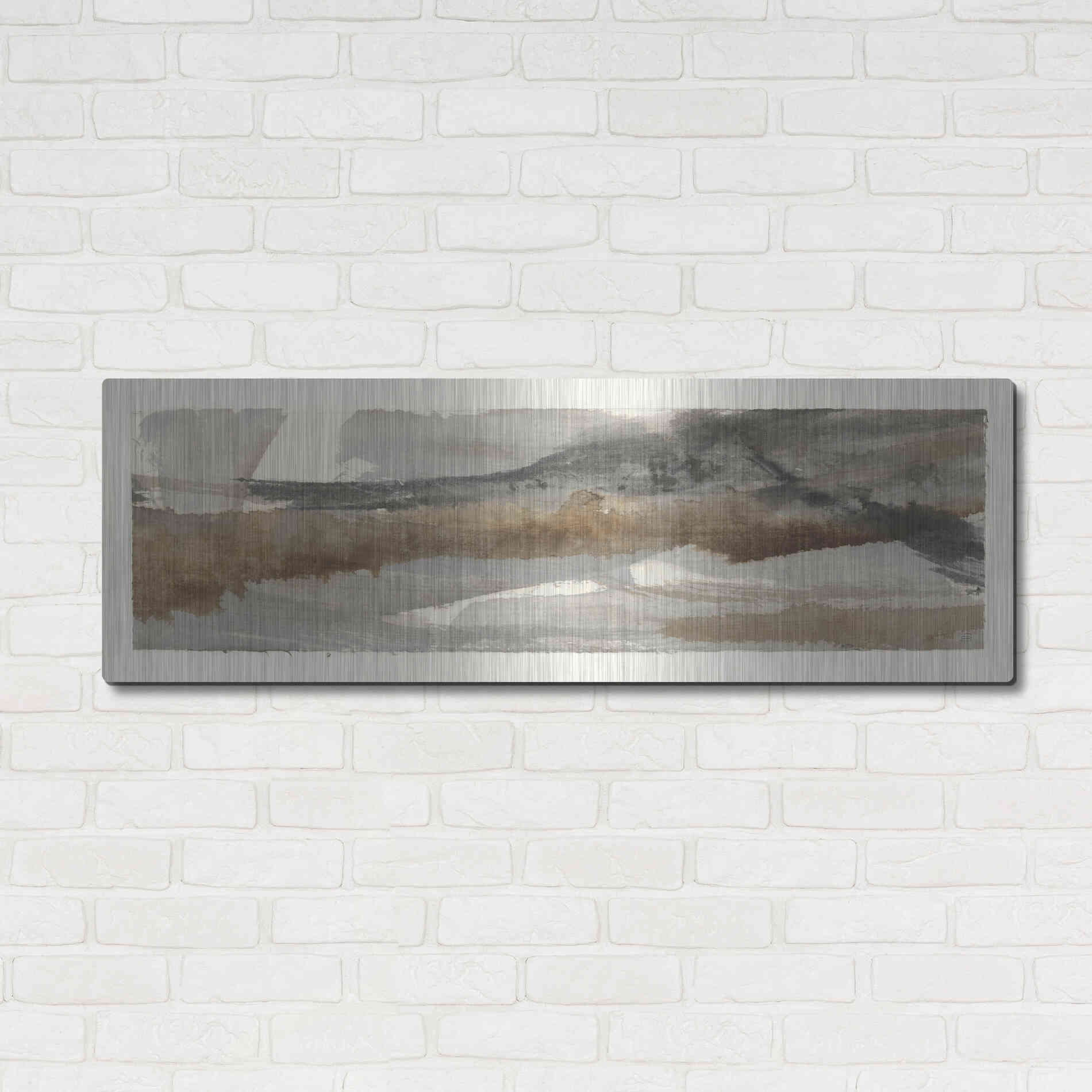 Luxe Metal Art 'Brushscape I' by Chris Paschke, Metal Wall Art,48x16