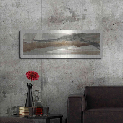 Luxe Metal Art 'Brushscape I' by Chris Paschke, Metal Wall Art,48x16