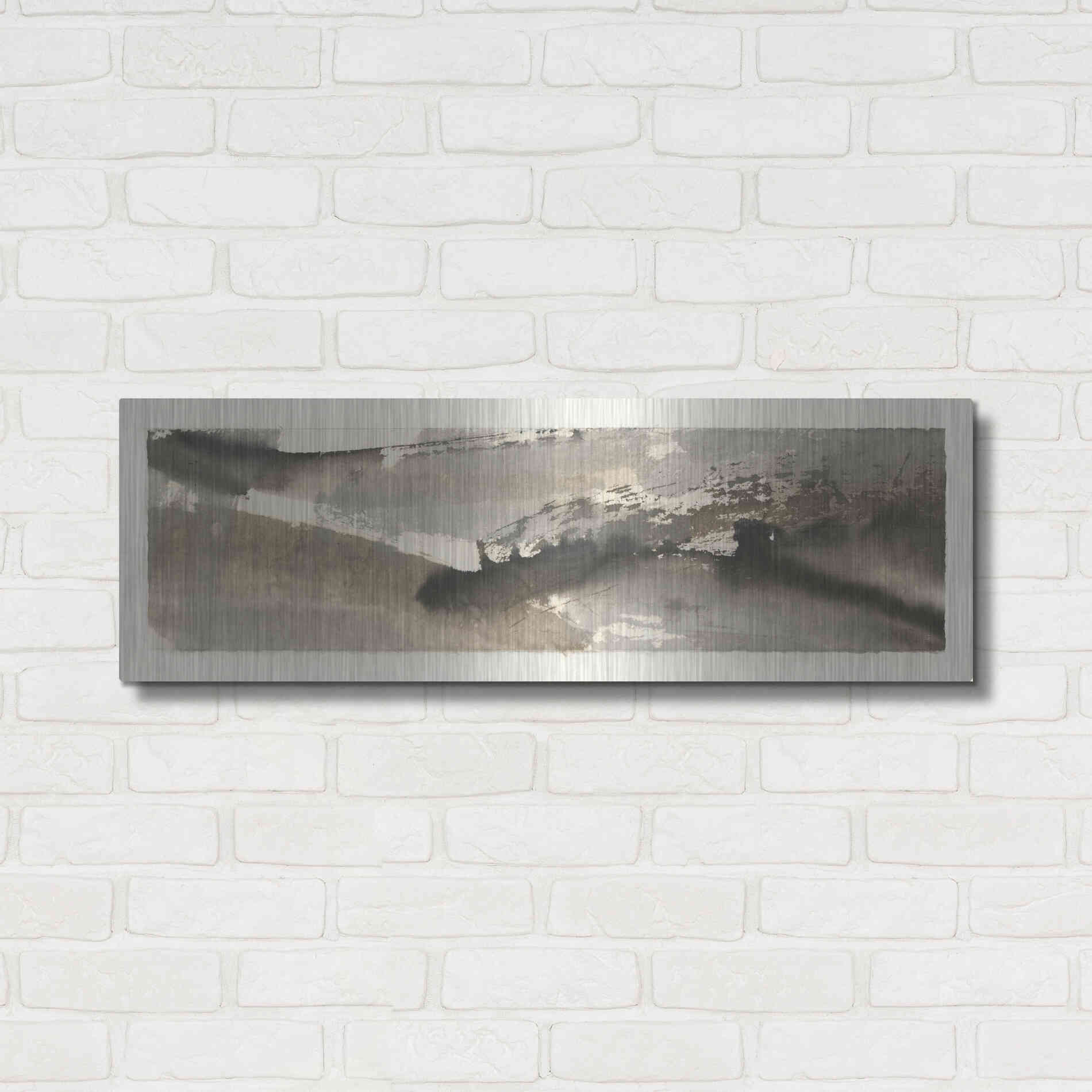 Luxe Metal Art 'Brushscape II' by Chris Paschke, Metal Wall Art,36x12