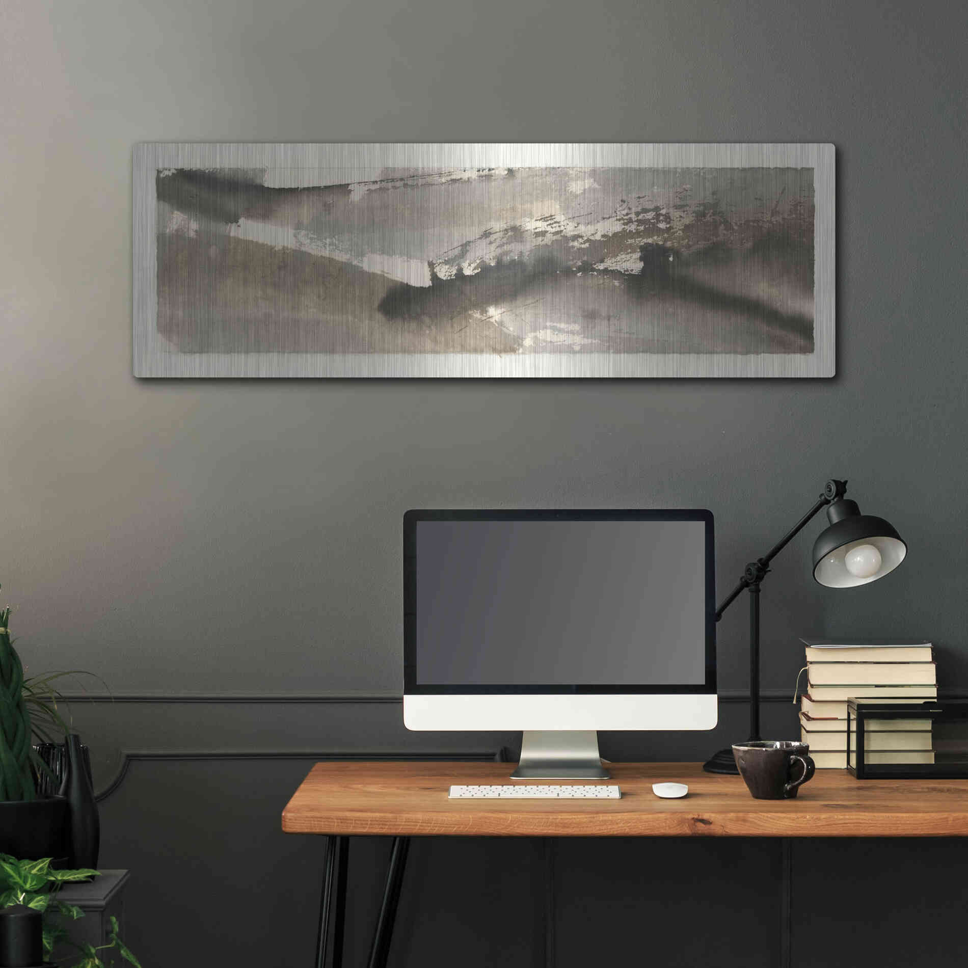 Luxe Metal Art 'Brushscape II' by Chris Paschke, Metal Wall Art,48x16