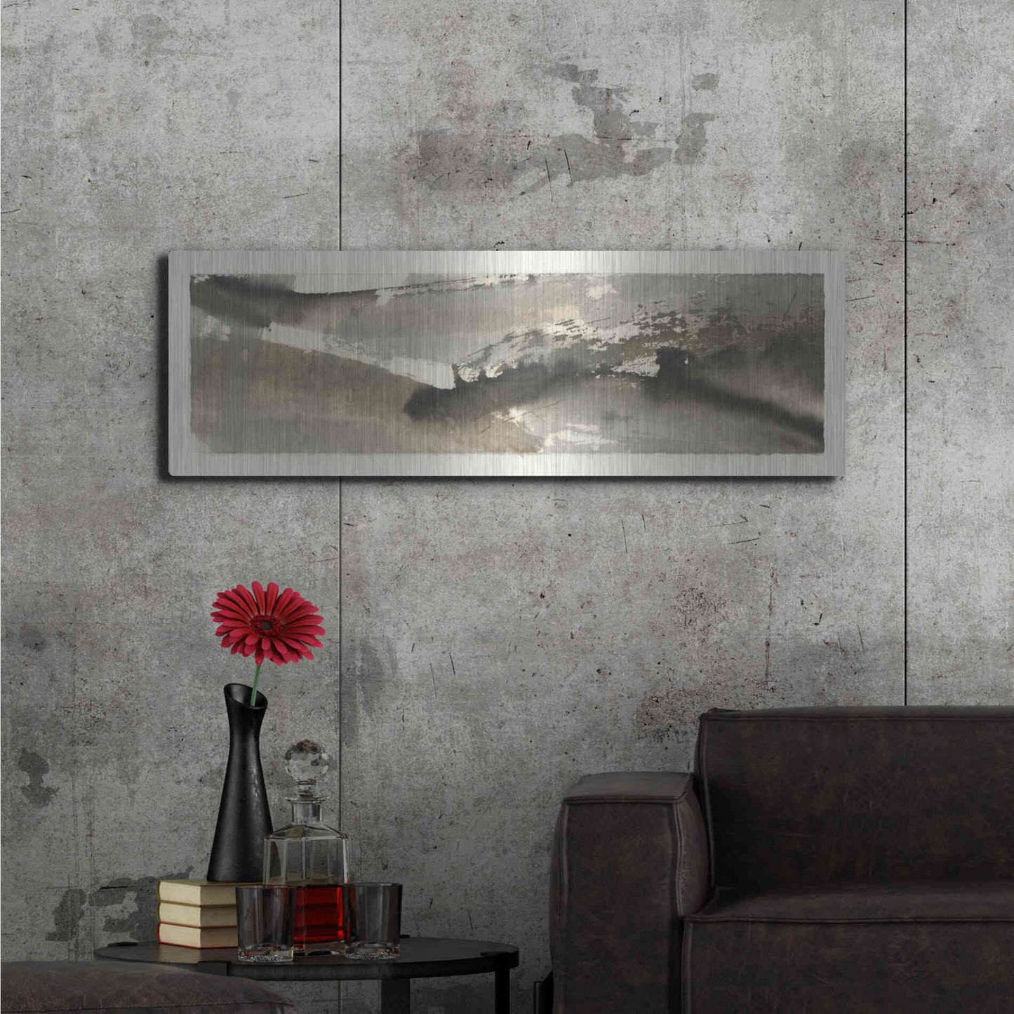 Luxe Metal Art 'Brushscape II' by Chris Paschke, Metal Wall Art,48x16