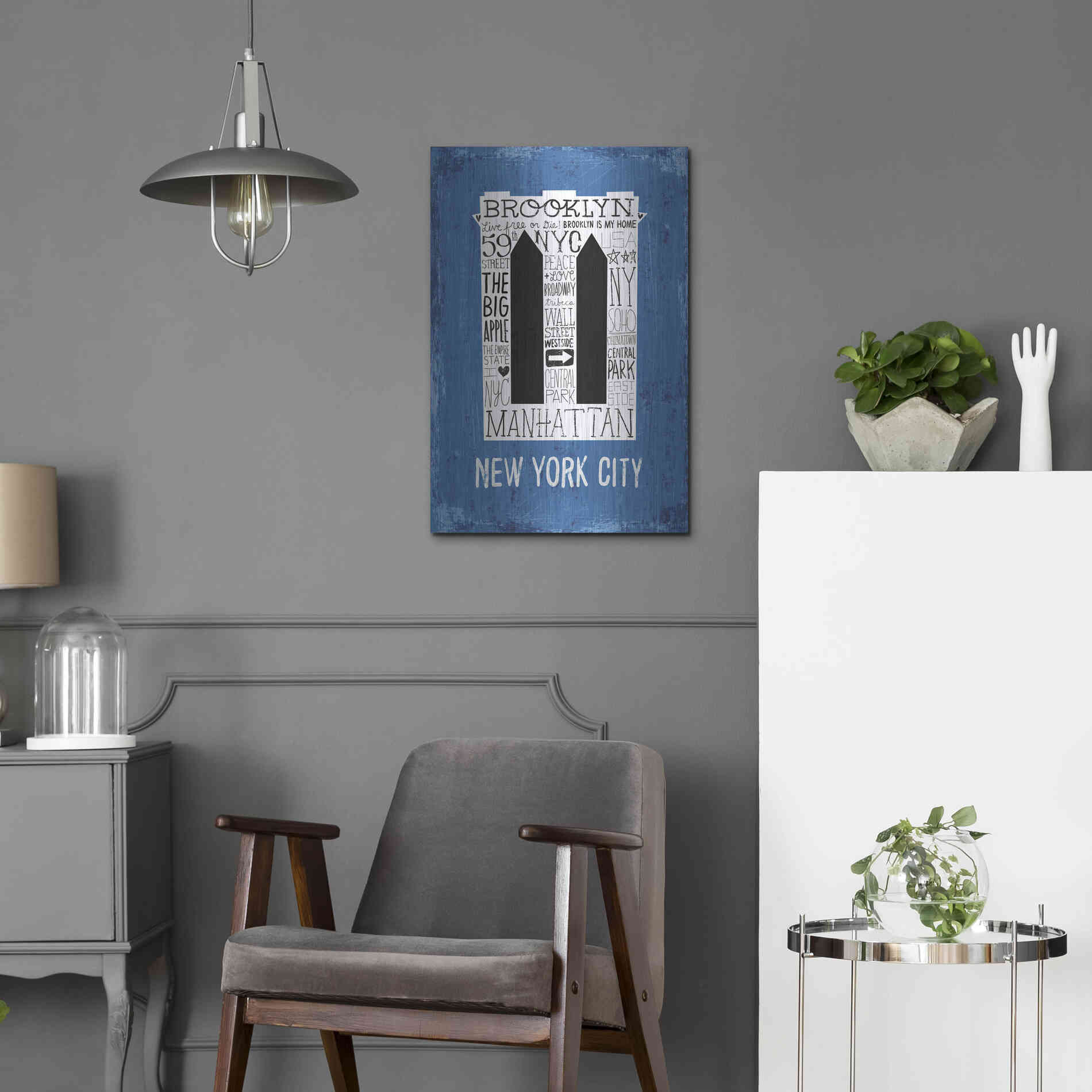 Luxe Metal Art 'Iconic NYC V' by Michael Mullan, Metal Wall Art,16x24