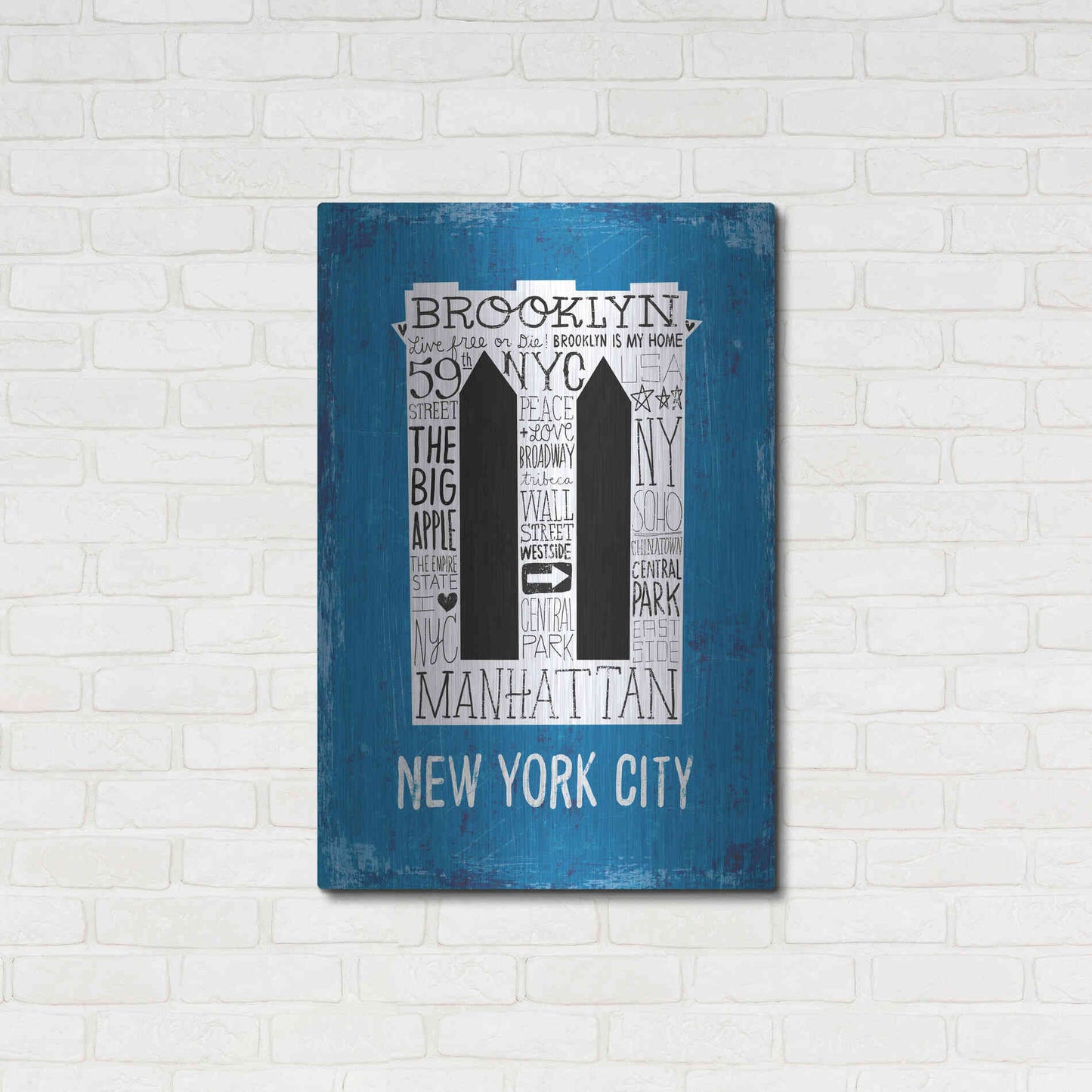 Luxe Metal Art 'Iconic NYC V' by Michael Mullan, Metal Wall Art,24x36