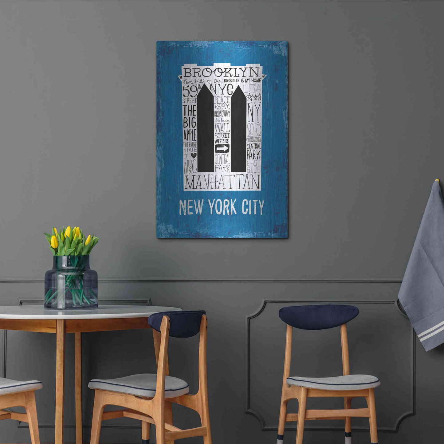 Luxe Metal Art 'Iconic NYC V' by Michael Mullan, Metal Wall Art,24x36