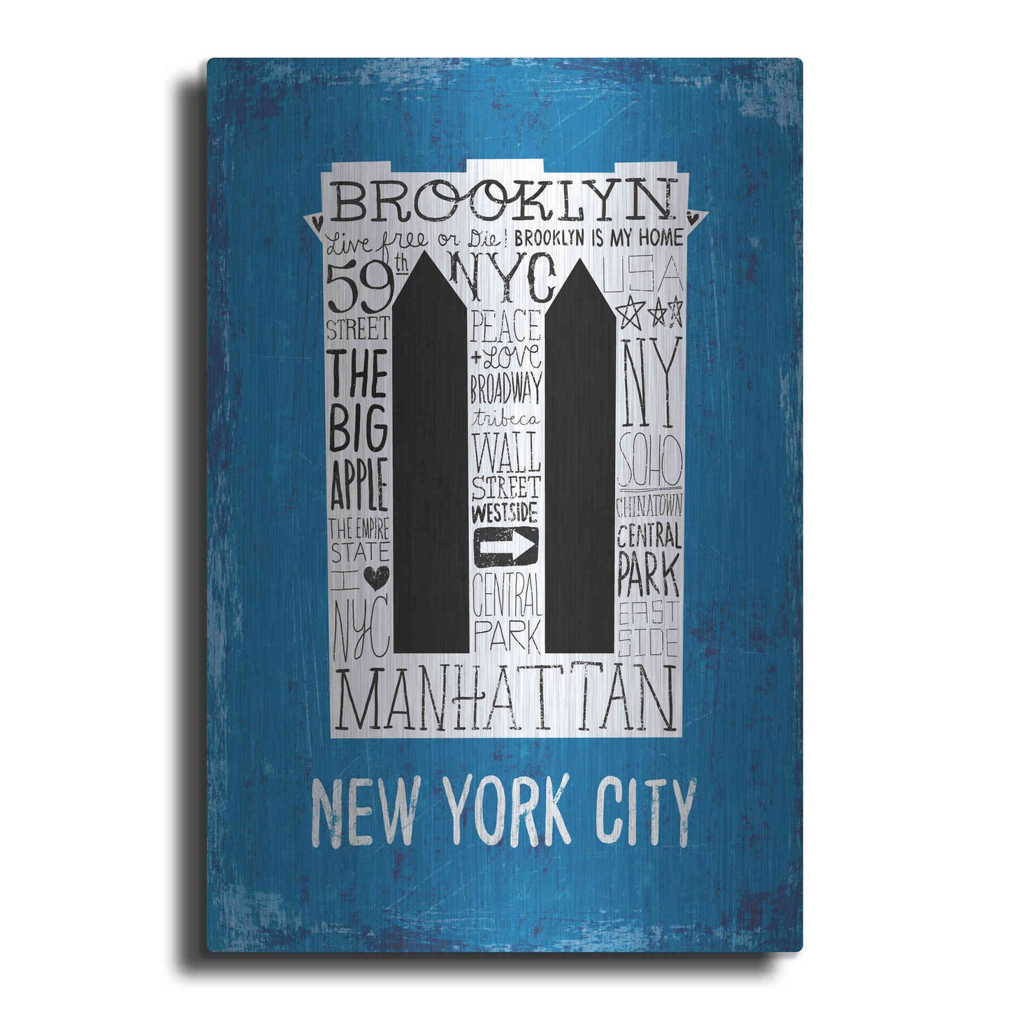 Luxe Metal Art 'Iconic NYC V' by Michael Mullan, Metal Wall Art