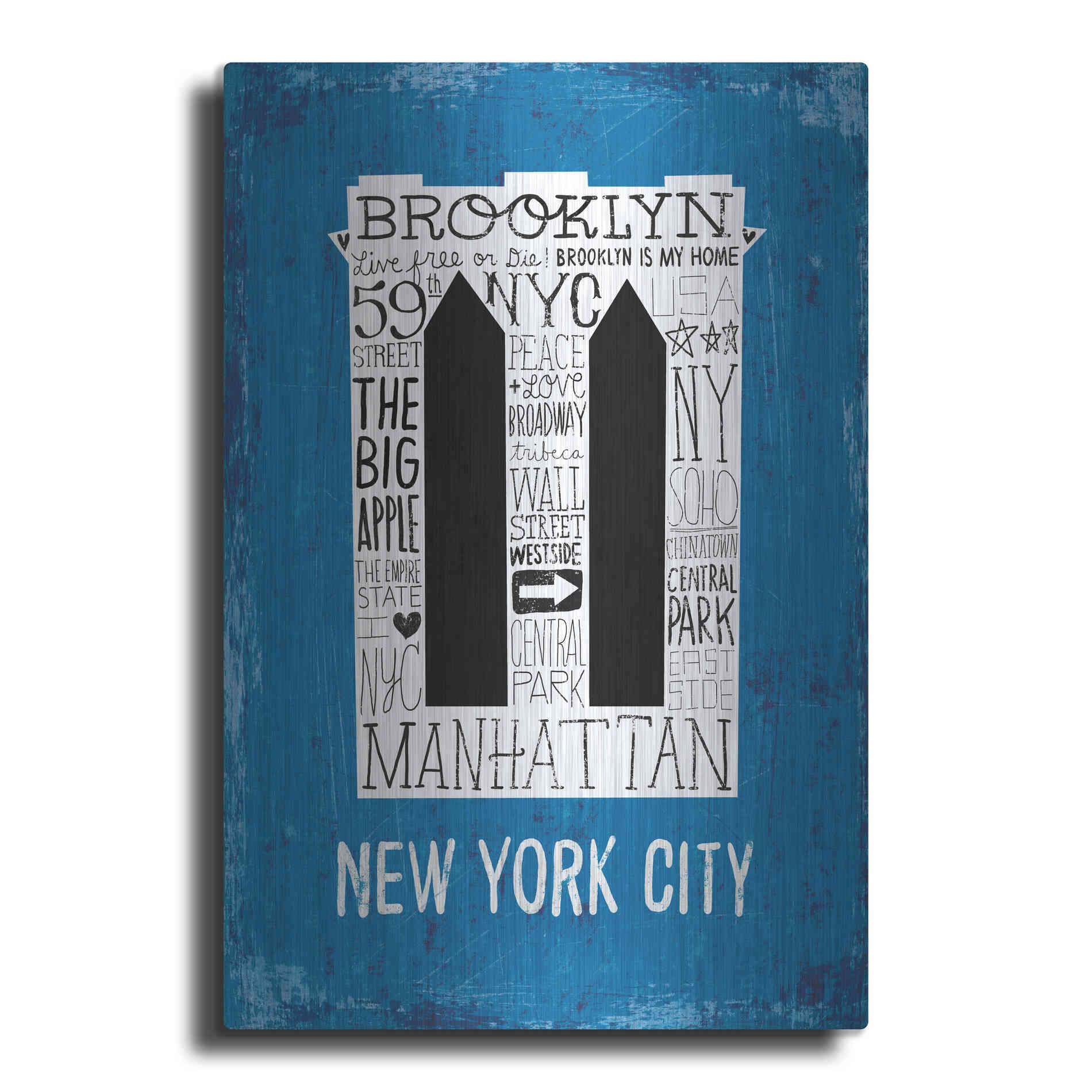 Luxe Metal Art 'Iconic NYC V' by Michael Mullan, Metal Wall Art