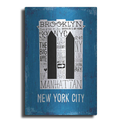 Luxe Metal Art 'Iconic NYC V' by Michael Mullan, Metal Wall Art