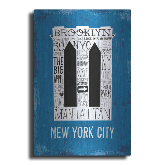 Luxe Metal Art 'Iconic NYC V' by Michael Mullan, Metal Wall Art