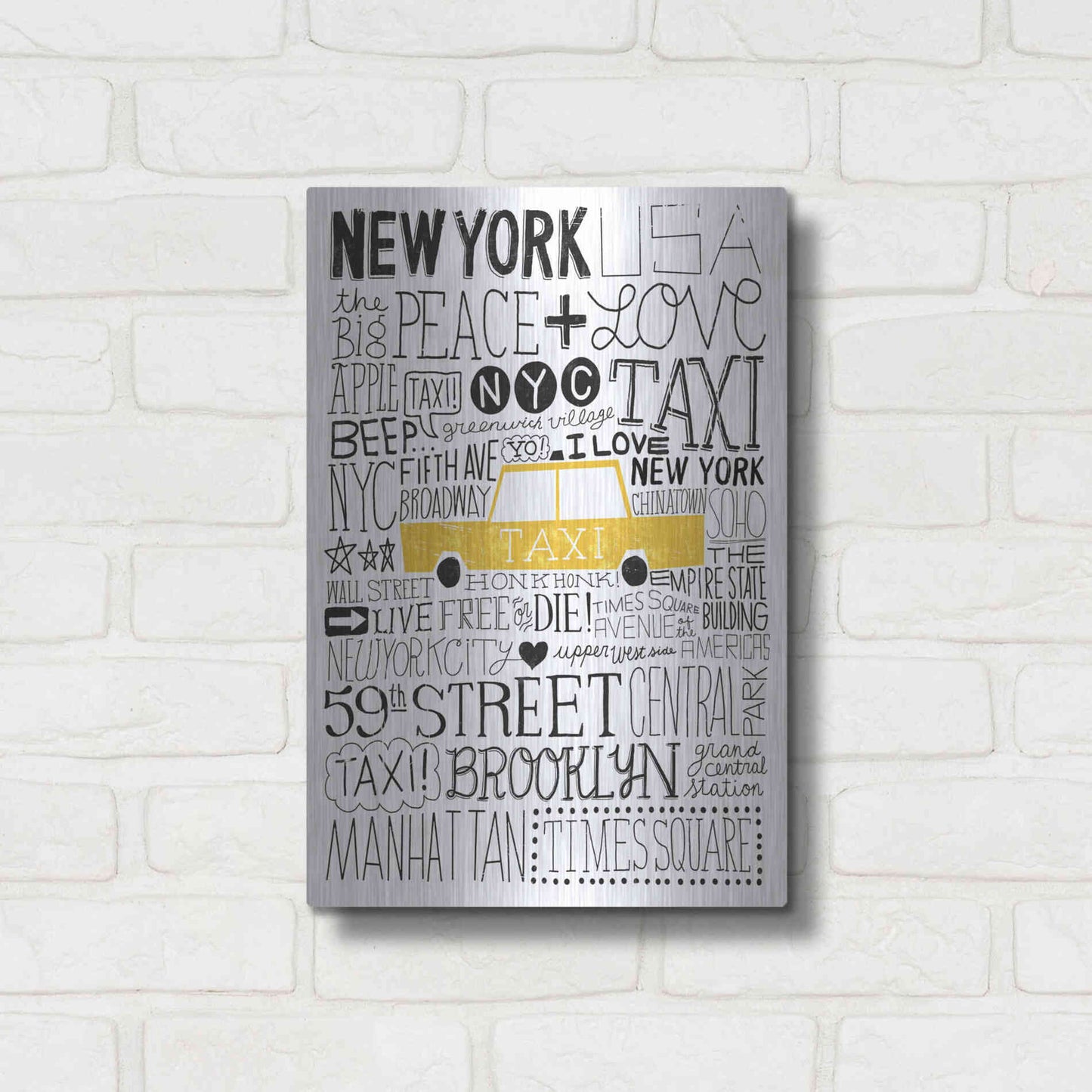 Luxe Metal Art 'Iconic NYC III' by Michael Mullan, Metal Wall Art,12x16
