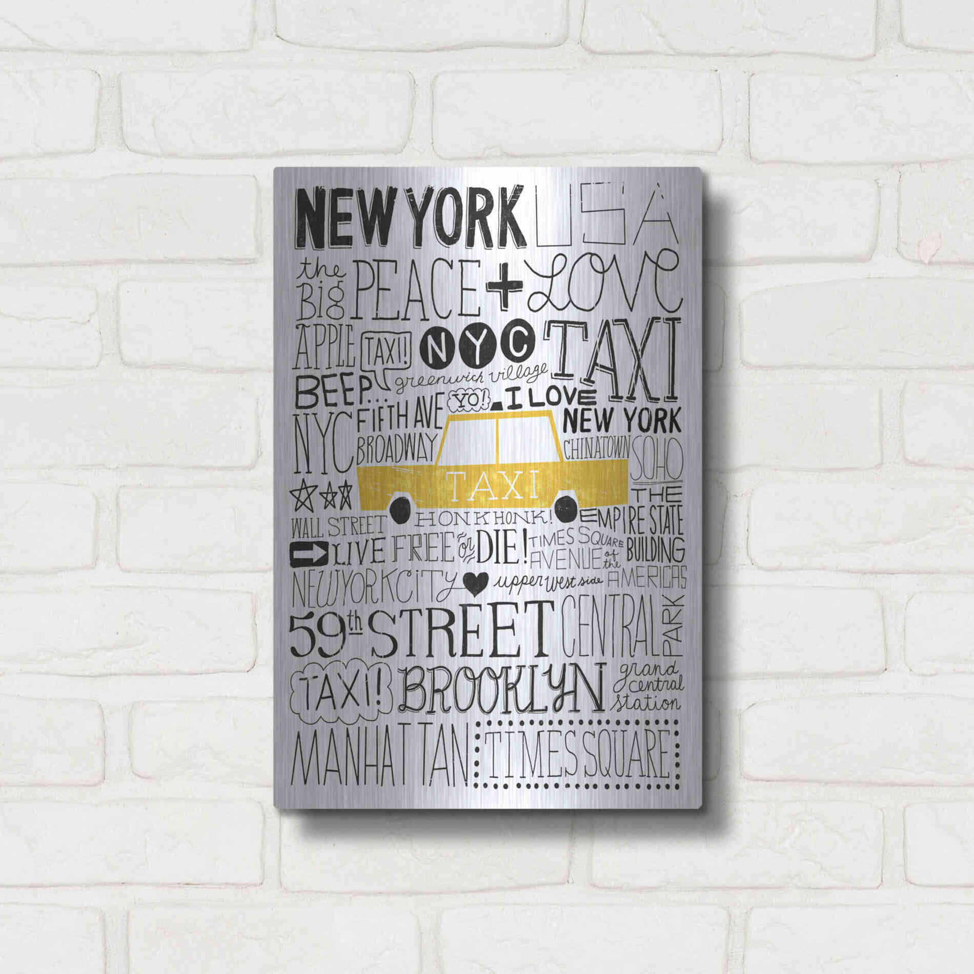 Luxe Metal Art 'Iconic NYC III' by Michael Mullan, Metal Wall Art,12x16