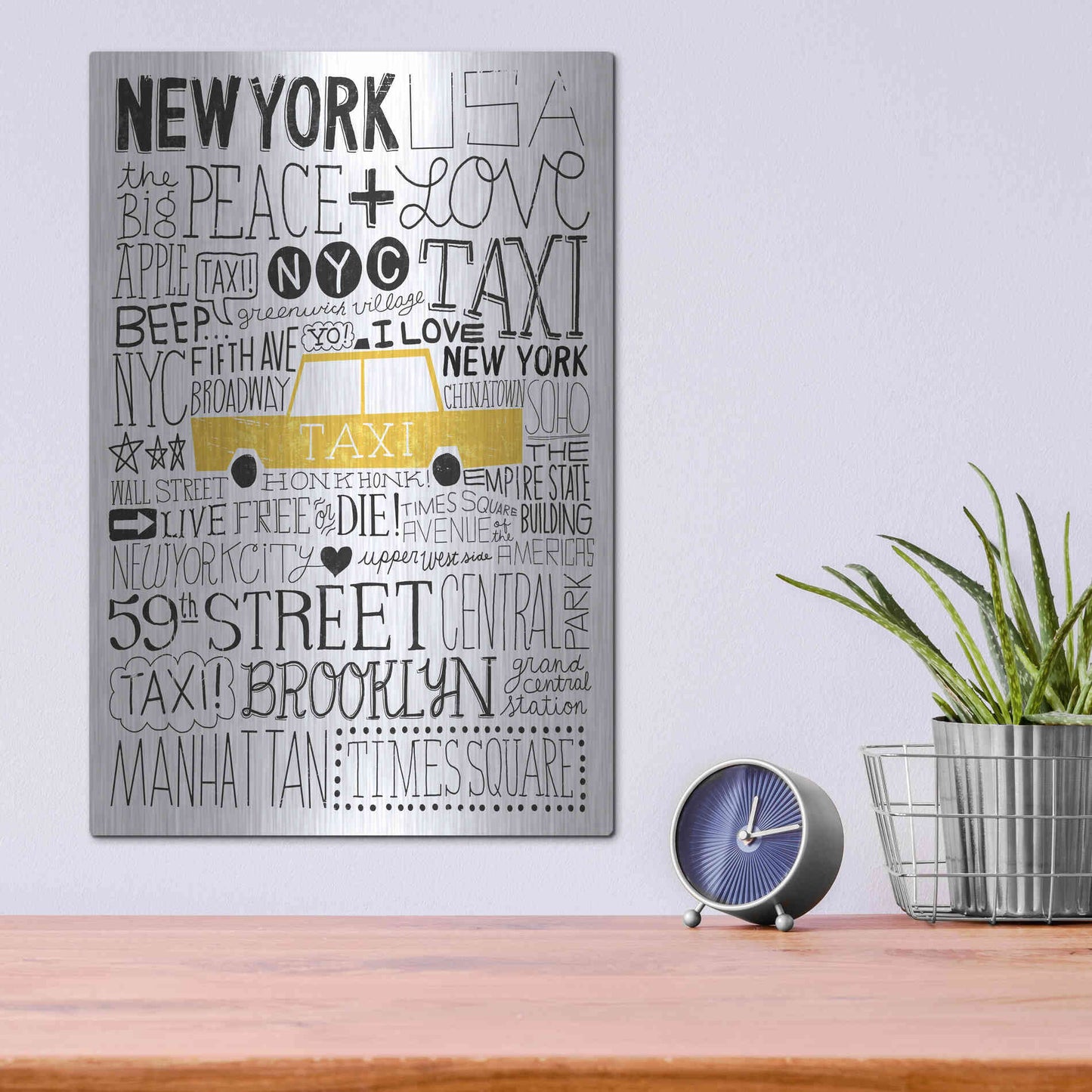 Luxe Metal Art 'Iconic NYC III' by Michael Mullan, Metal Wall Art,12x16