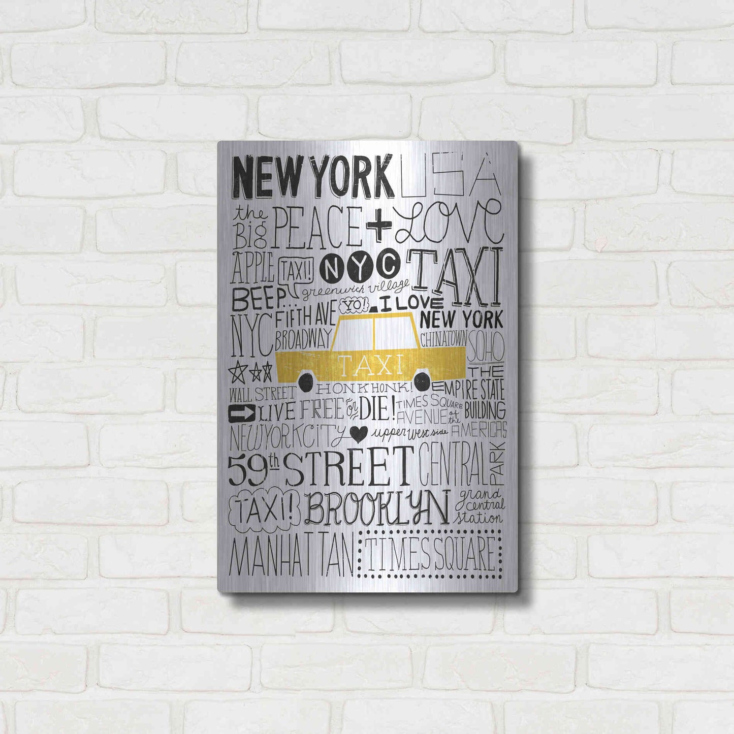 Luxe Metal Art 'Iconic NYC III' by Michael Mullan, Metal Wall Art,16x24