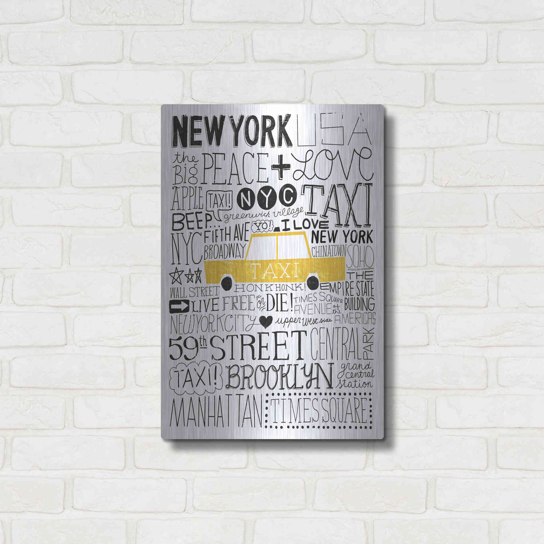 Luxe Metal Art 'Iconic NYC III' by Michael Mullan, Metal Wall Art,16x24