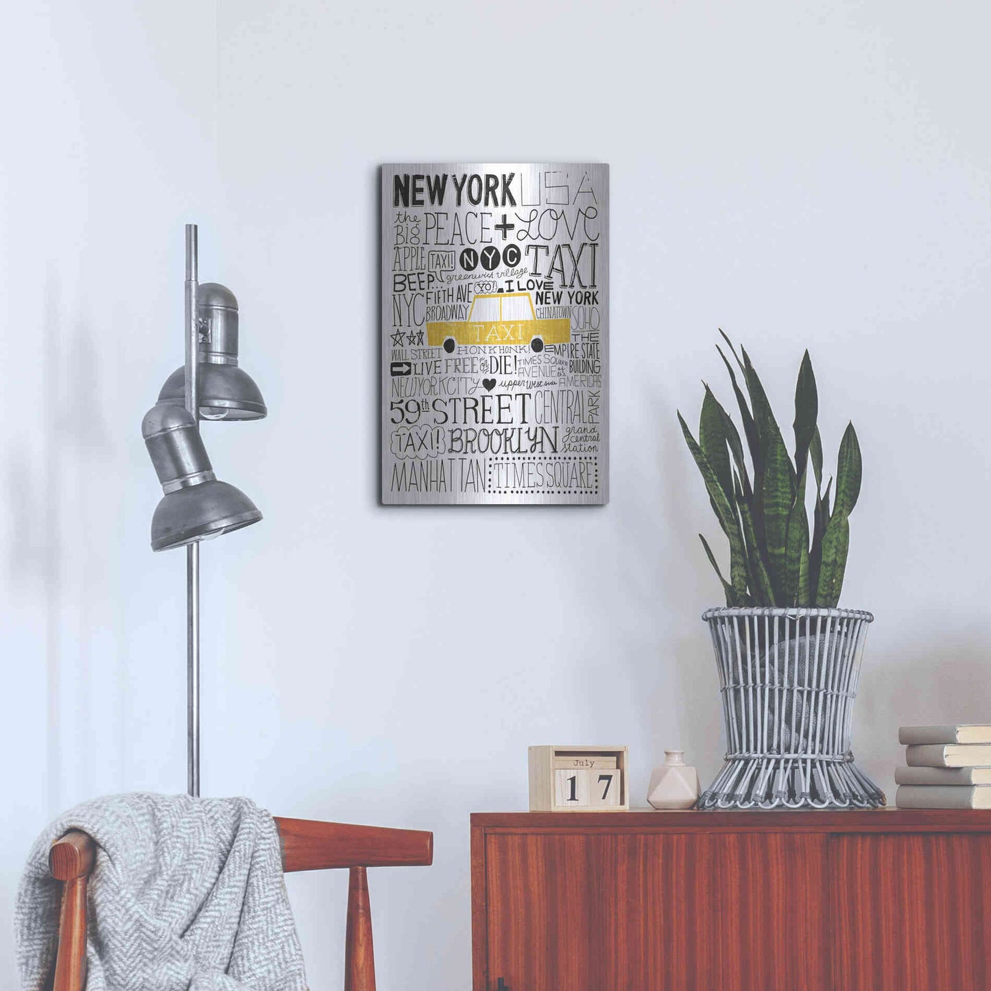 Luxe Metal Art 'Iconic NYC III' by Michael Mullan, Metal Wall Art,16x24