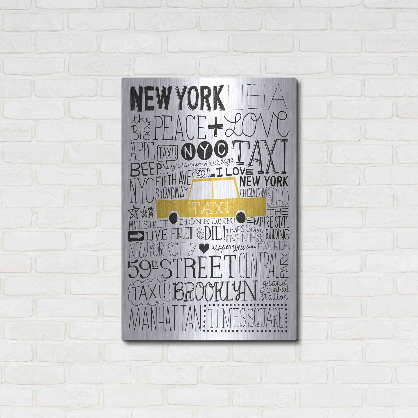 Luxe Metal Art 'Iconic NYC III' by Michael Mullan, Metal Wall Art,24x36