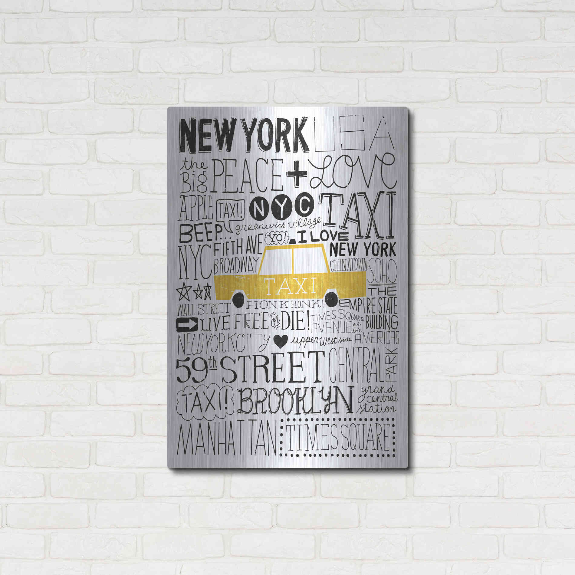 Luxe Metal Art 'Iconic NYC III' by Michael Mullan, Metal Wall Art,24x36