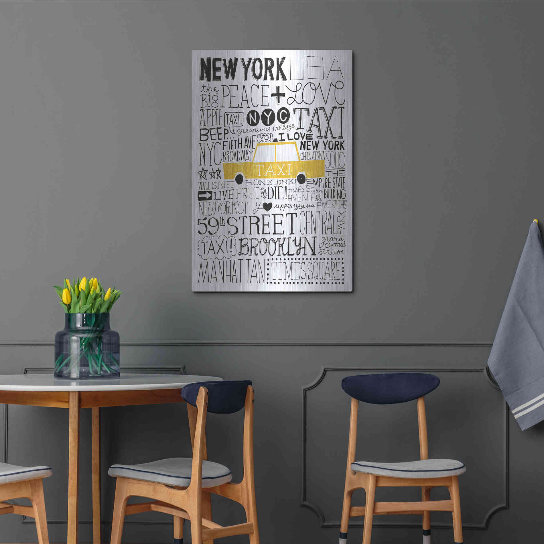 Luxe Metal Art 'Iconic NYC III' by Michael Mullan, Metal Wall Art,24x36