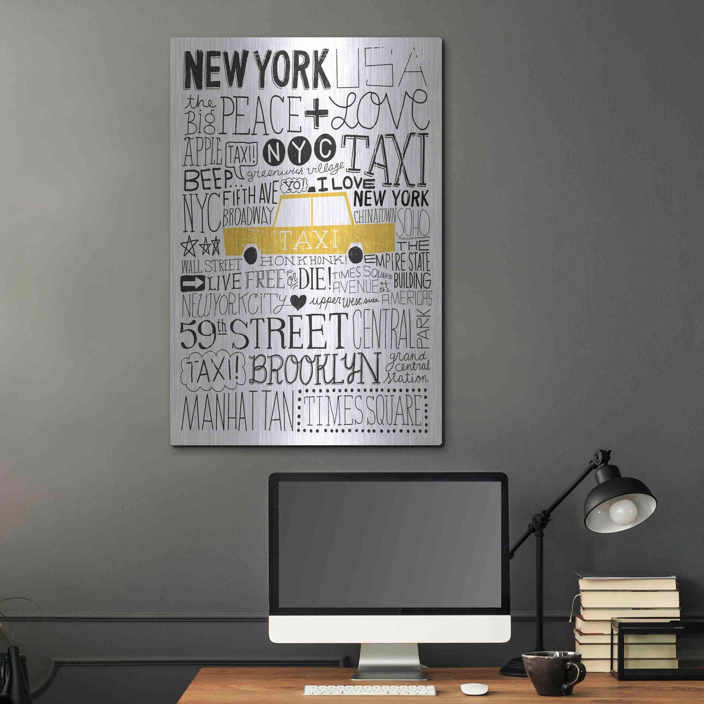 Luxe Metal Art 'Iconic NYC III' by Michael Mullan, Metal Wall Art,24x36