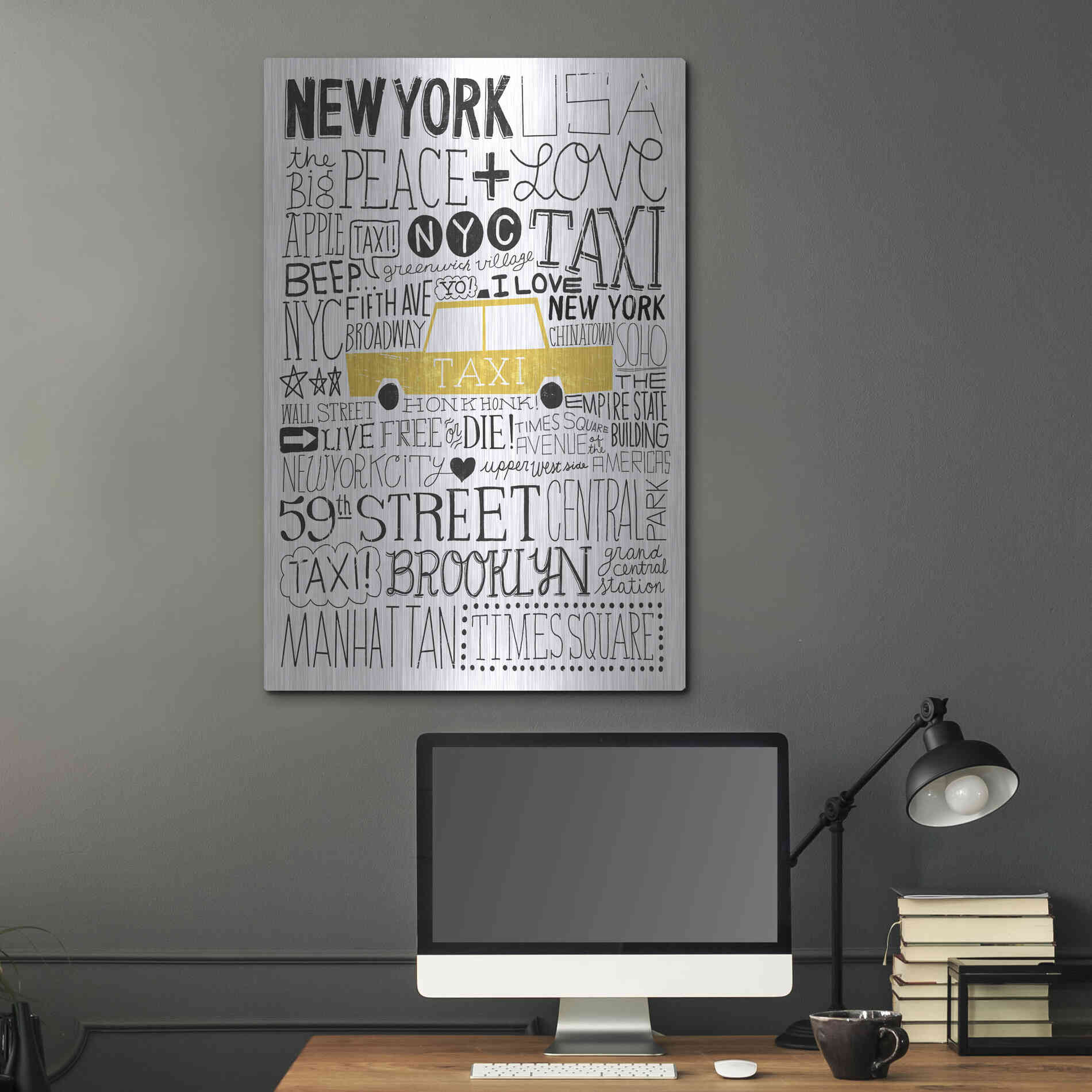 Luxe Metal Art 'Iconic NYC III' by Michael Mullan, Metal Wall Art,24x36