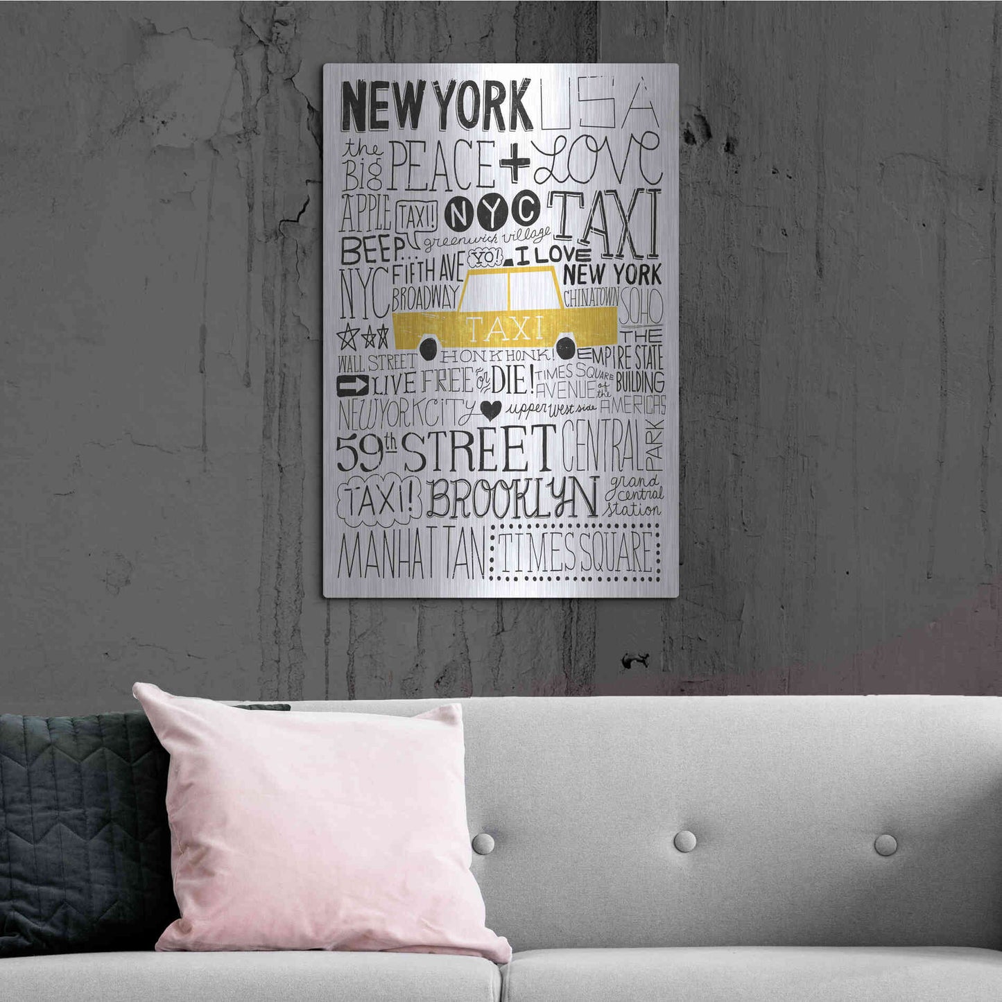 Luxe Metal Art 'Iconic NYC III' by Michael Mullan, Metal Wall Art,24x36