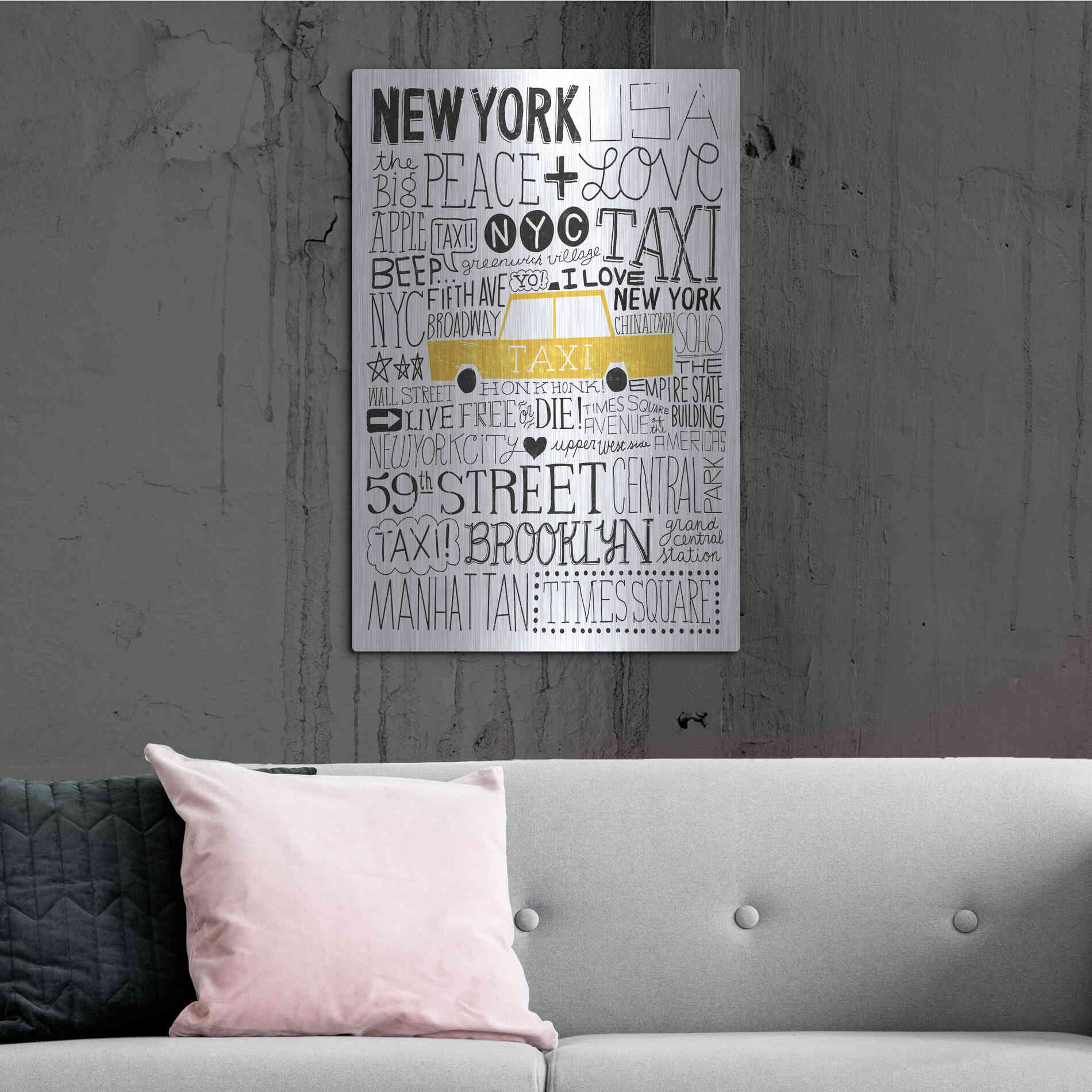 Luxe Metal Art 'Iconic NYC III' by Michael Mullan, Metal Wall Art,24x36