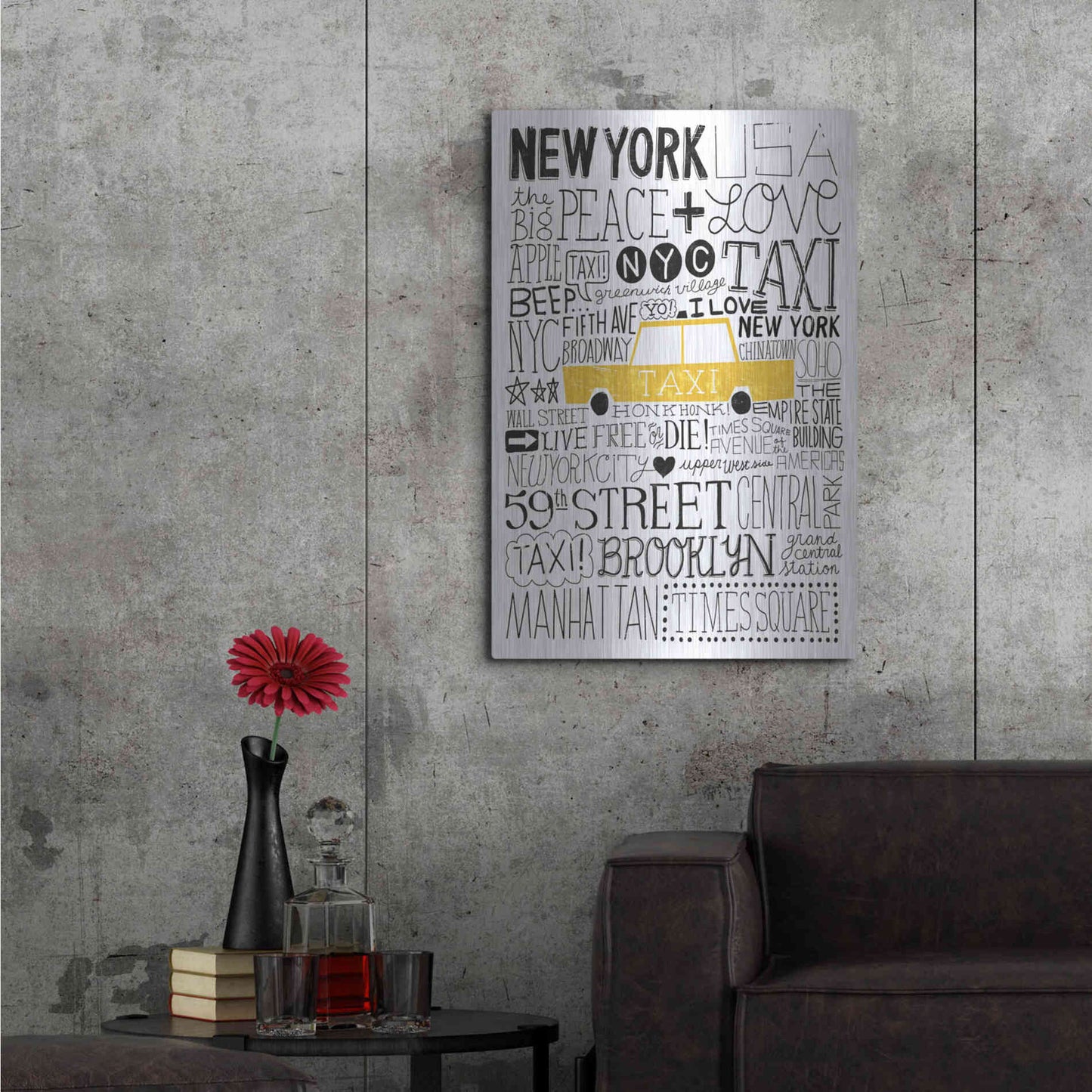 Luxe Metal Art 'Iconic NYC III' by Michael Mullan, Metal Wall Art,24x36