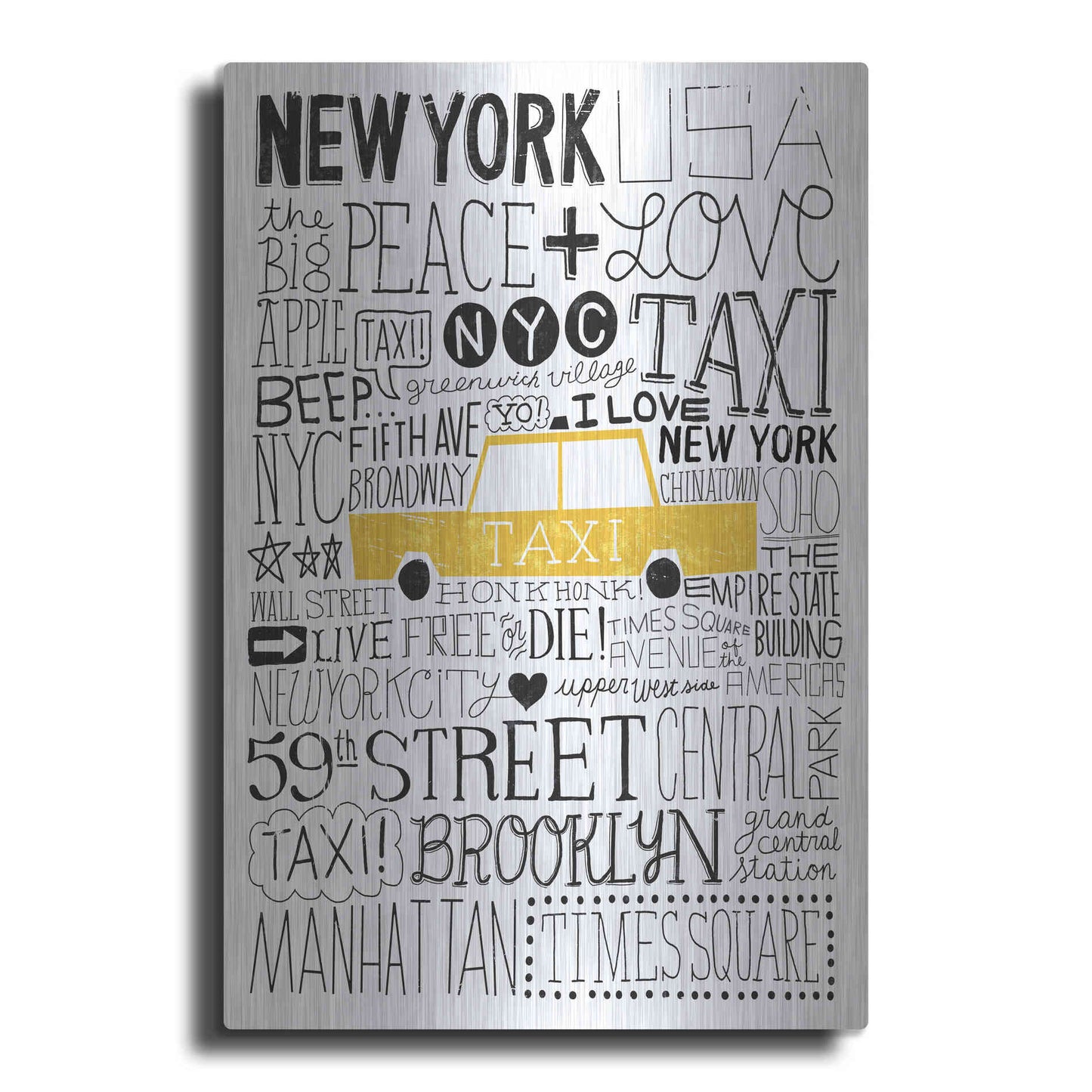 Luxe Metal Art 'Iconic NYC III' by Michael Mullan, Metal Wall Art