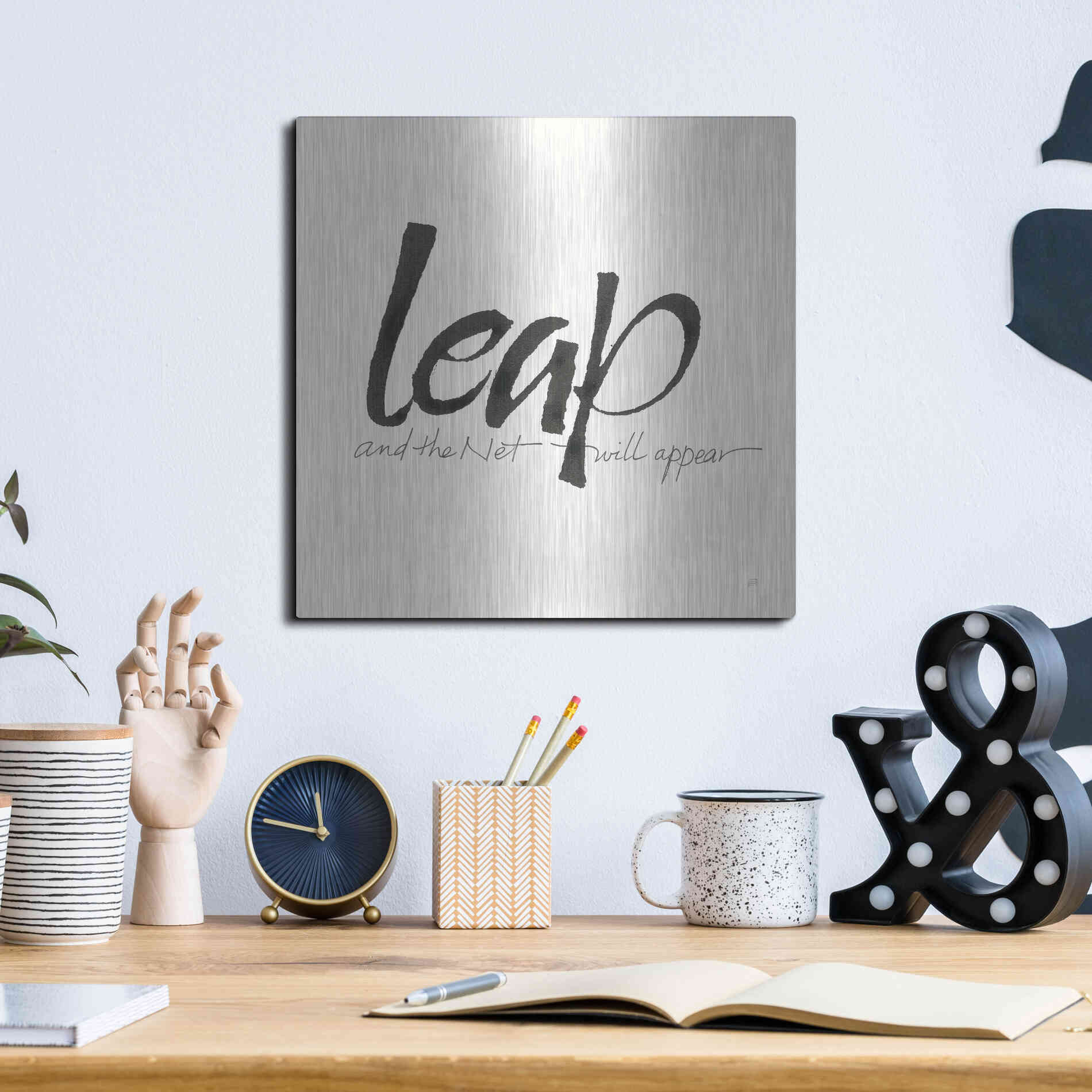 Luxe Metal Art 'Daily Saying VIII' by Chris Paschke, Metal Wall Art,12x12