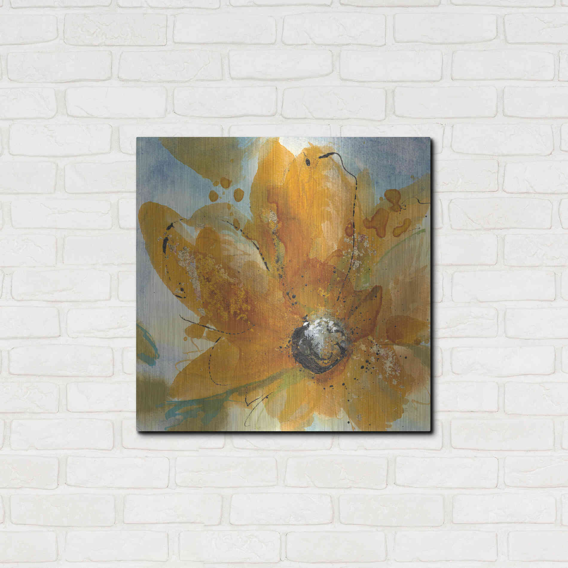 Luxe Metal Art 'Amber Gold I' by Chris Paschke, Metal Wall Art,24x24