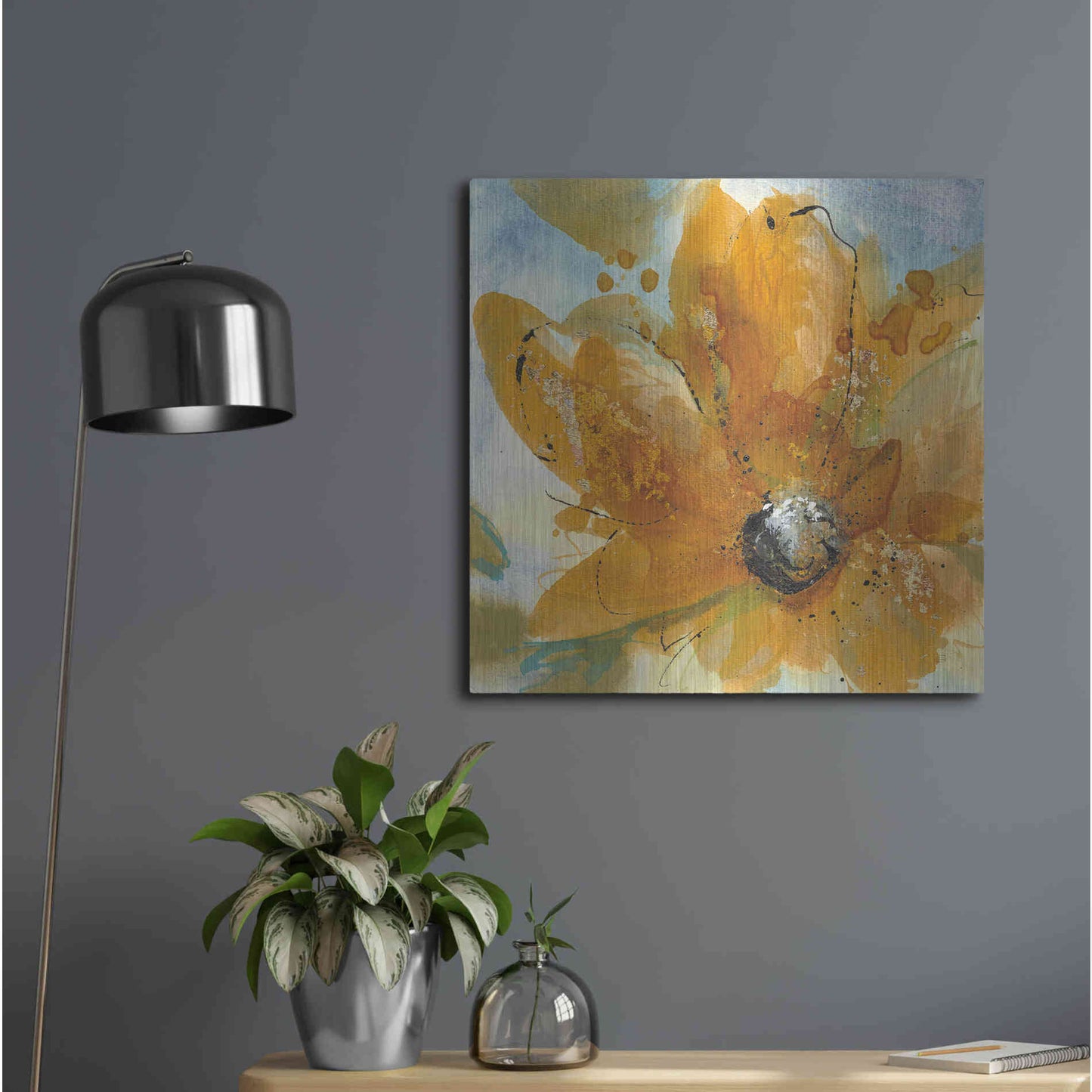 Luxe Metal Art 'Amber Gold I' by Chris Paschke, Metal Wall Art,24x24